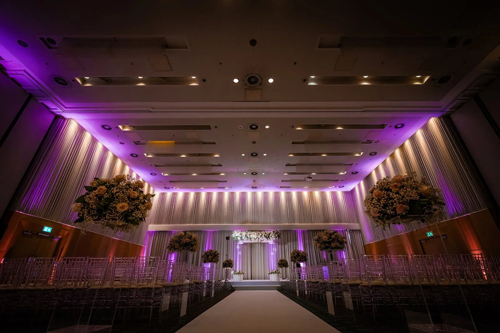 wedding ceremony room set up at manchester deansgate hotel venue