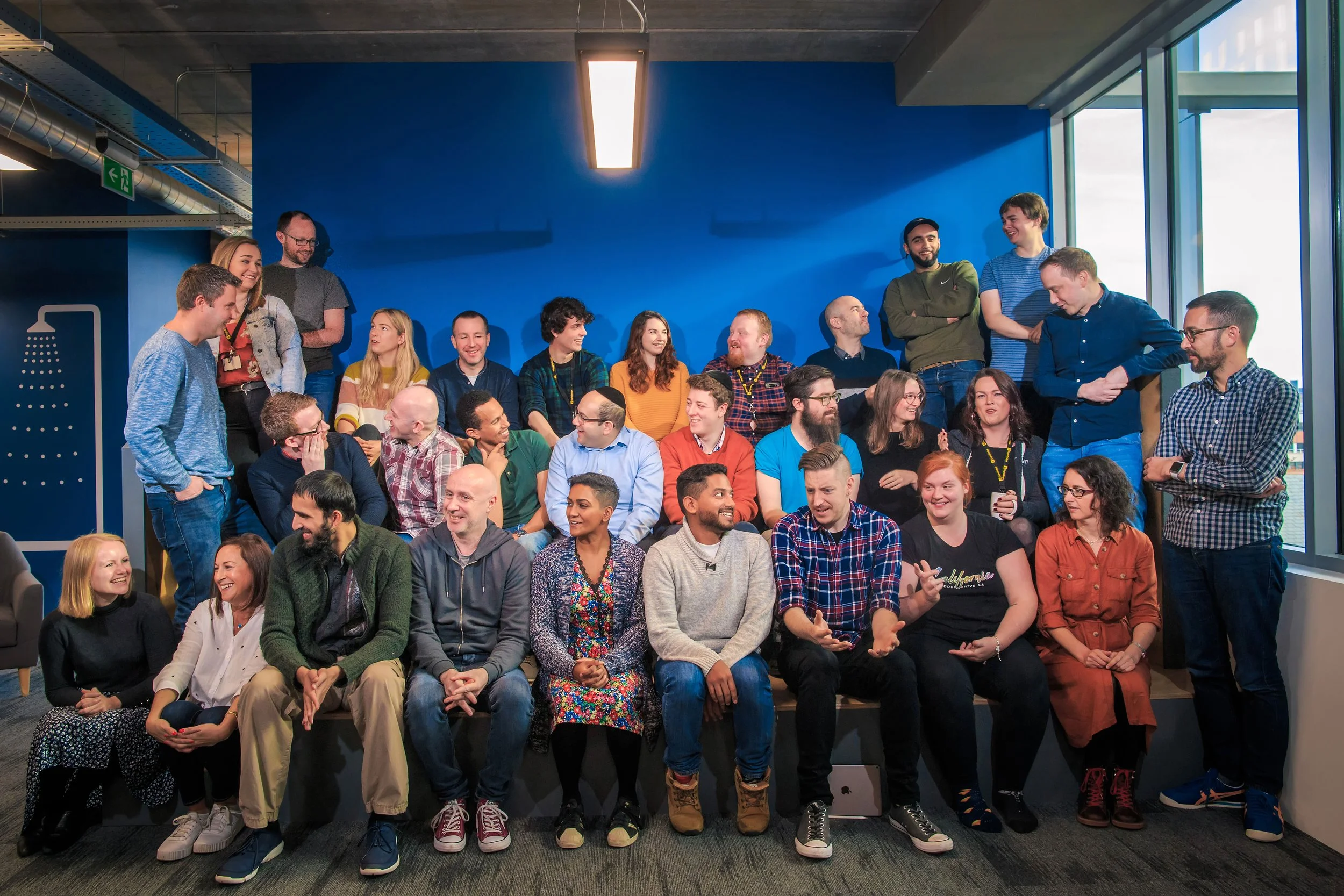 Company team group photograph at a Manchester workplace