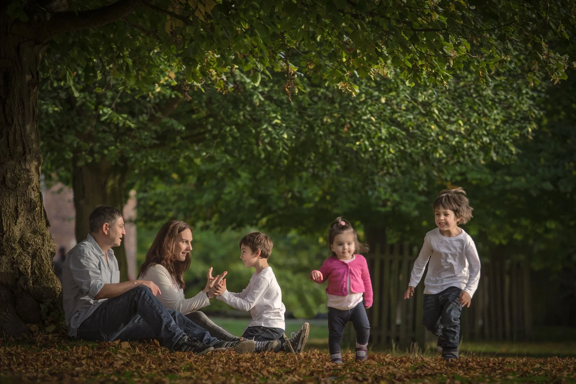 relaxed documentary family portrait in dunham massey manchester