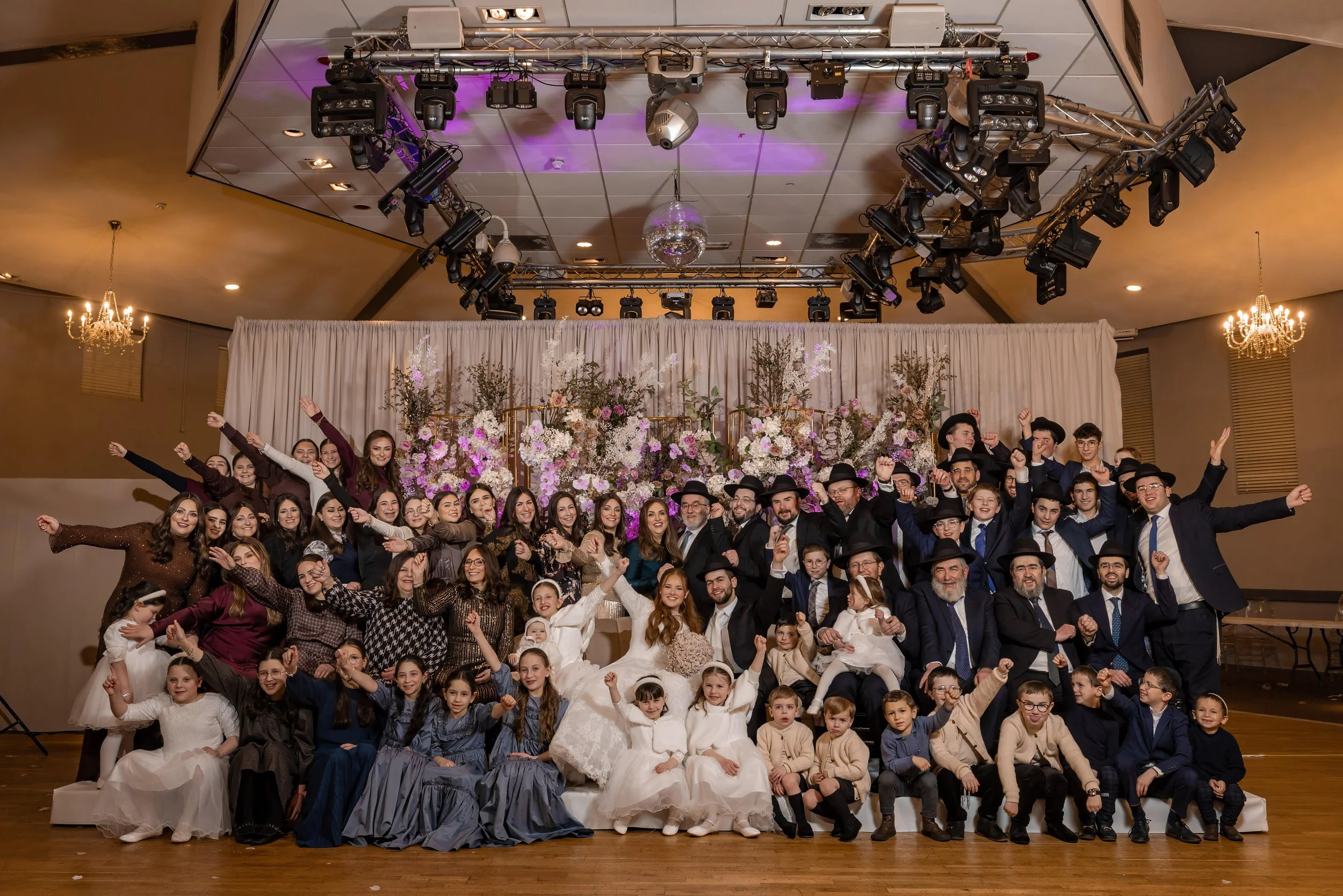 large jewish wedding family portrait