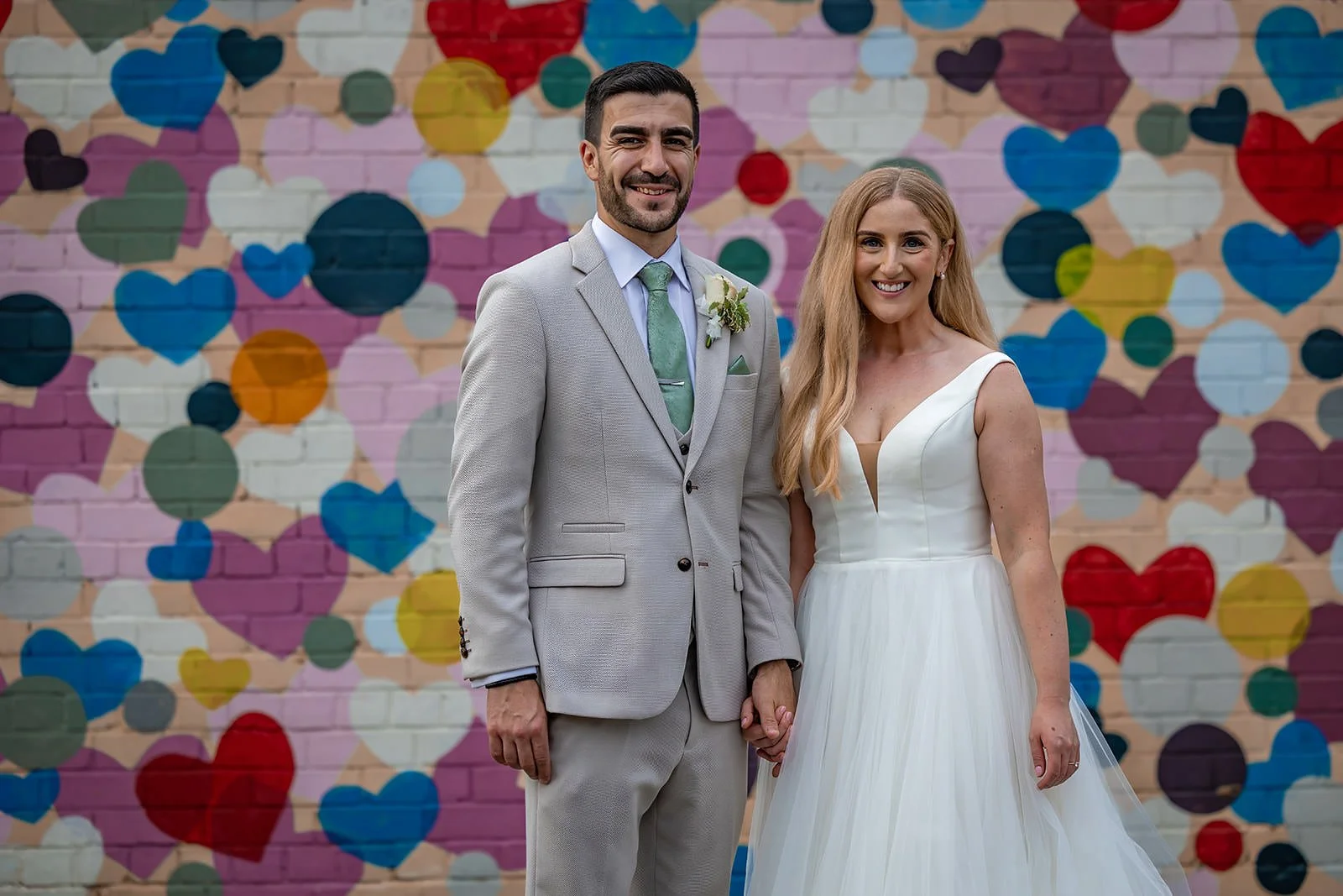 bride and groom newlywed couple portrait at white syke fields wedding venue