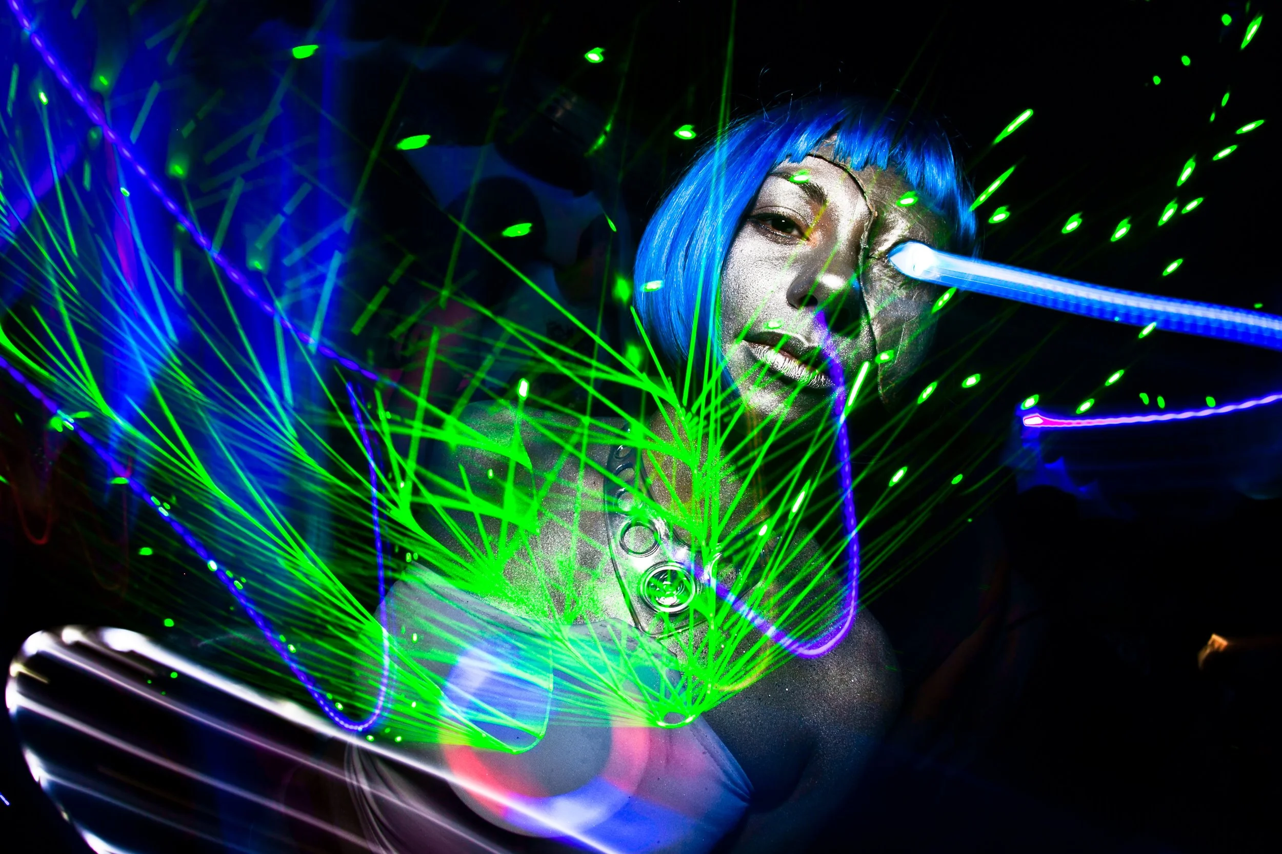 nightclub fancy dress illuminaughty party with lazers