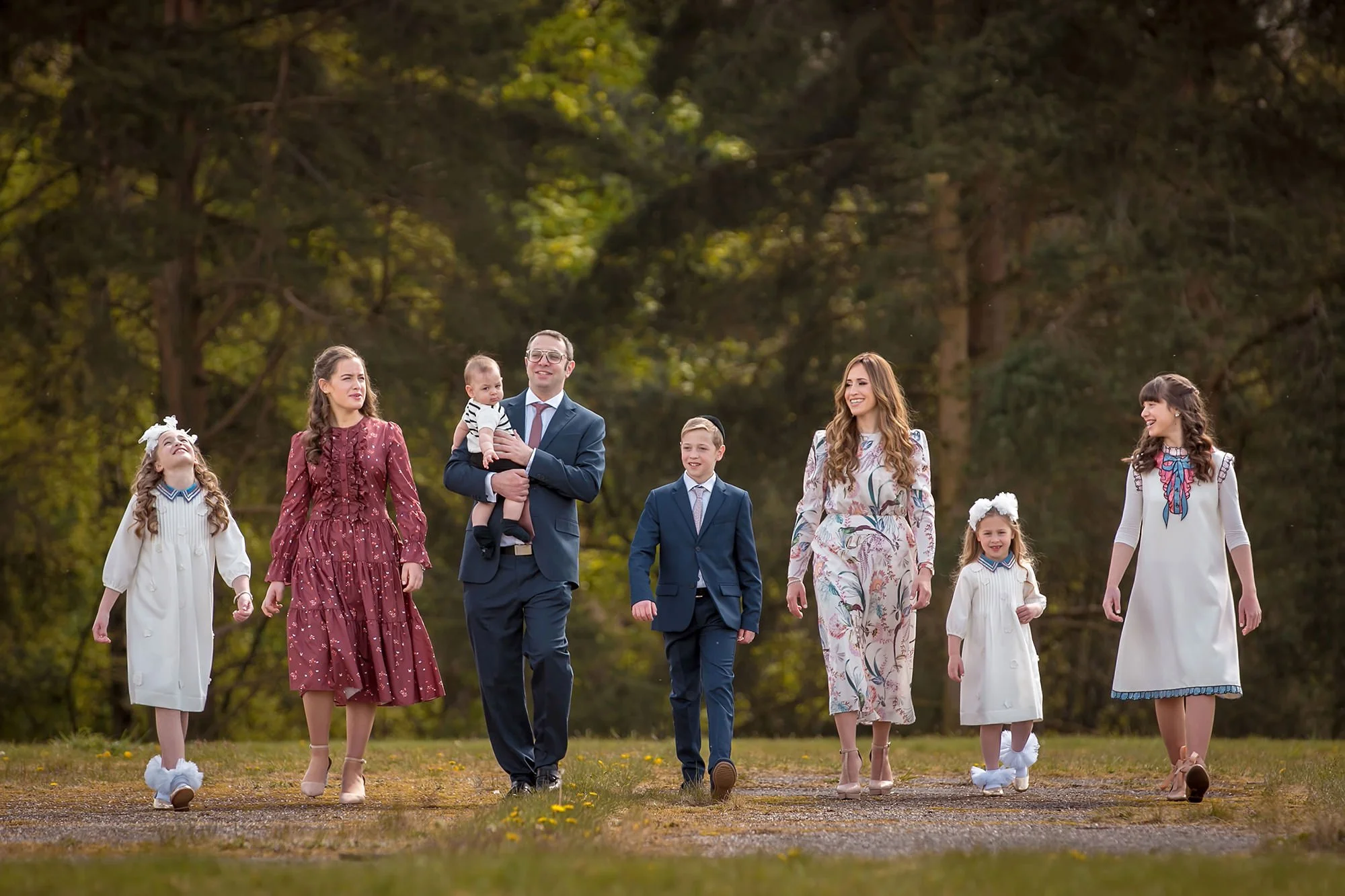 family portrait walking in heaton park manchester