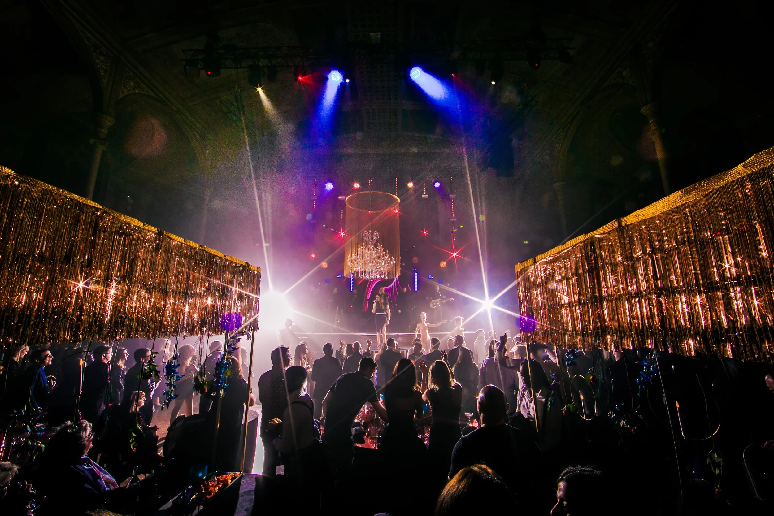 atmospheric wide angle of birthday party event