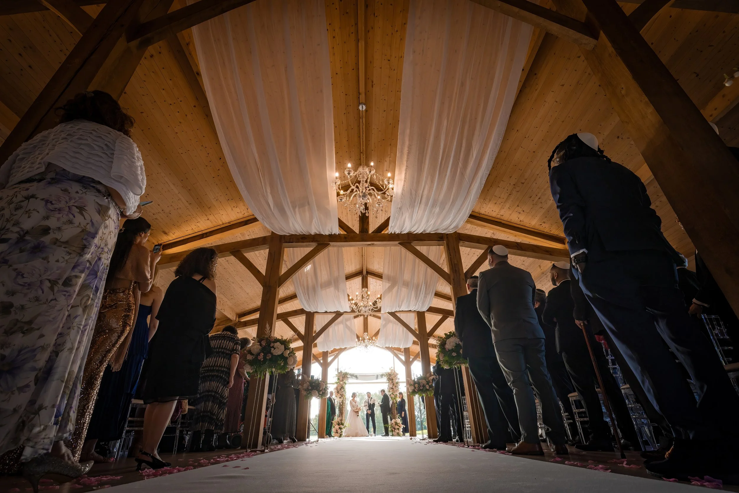 Merrydale Manor wedding ceremony pavilion bride groom at altar – wedding photography North West