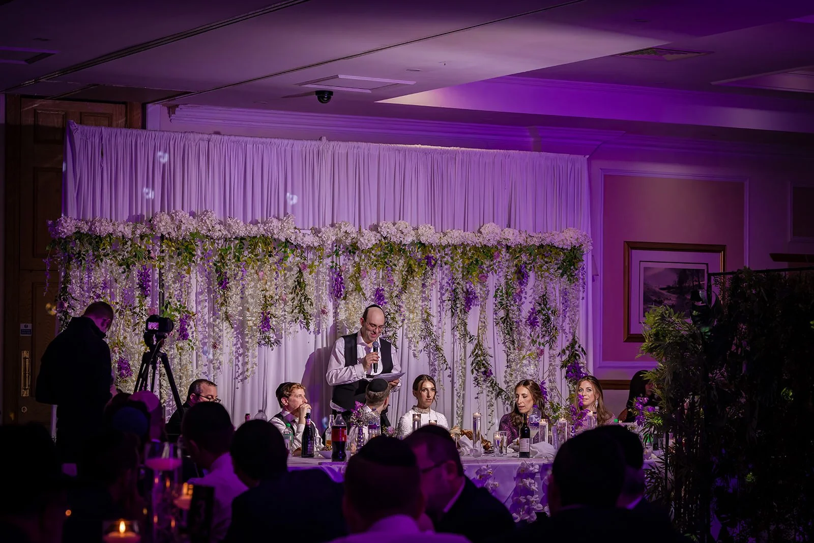 father of the bride speech during wedding reception in the pennine suite at last drop village wedding venue in bolton
