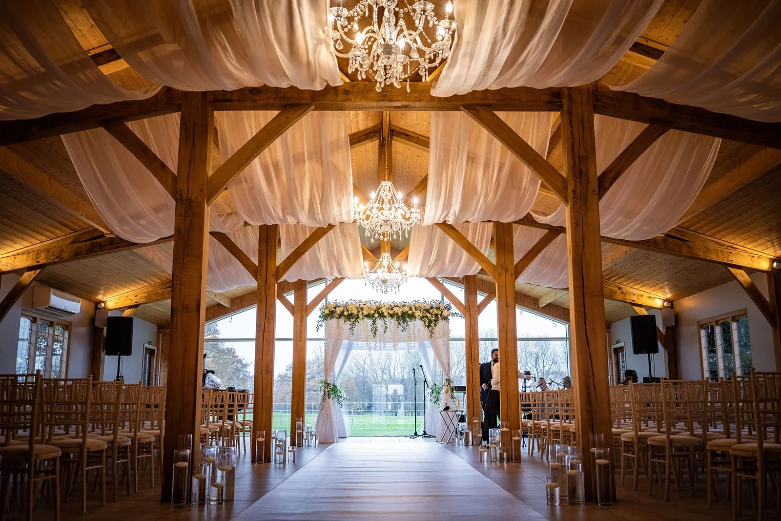 merrydale manor cheshire ceremony room set up with decor