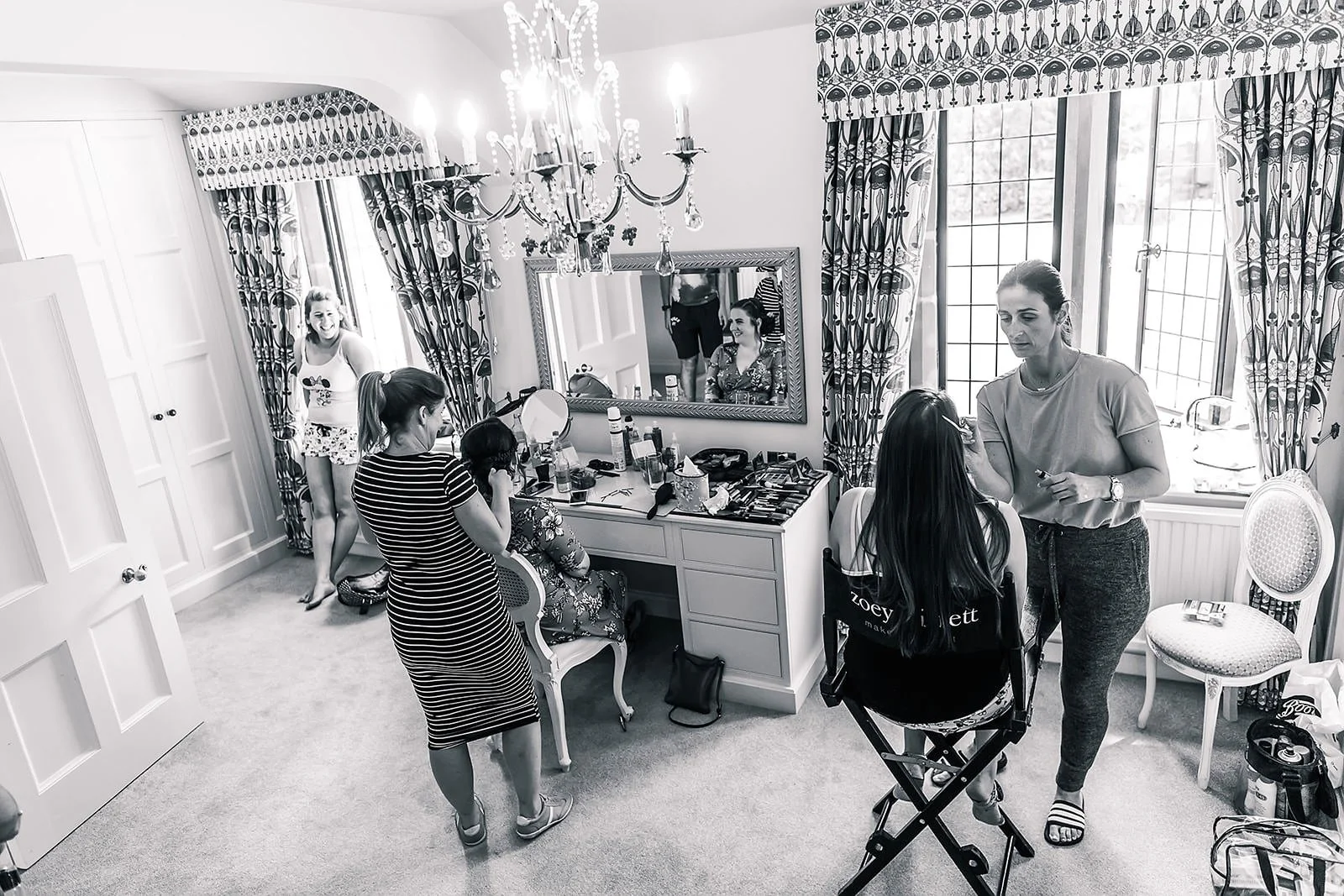 Bridal prep at colshaw hall wedding venue