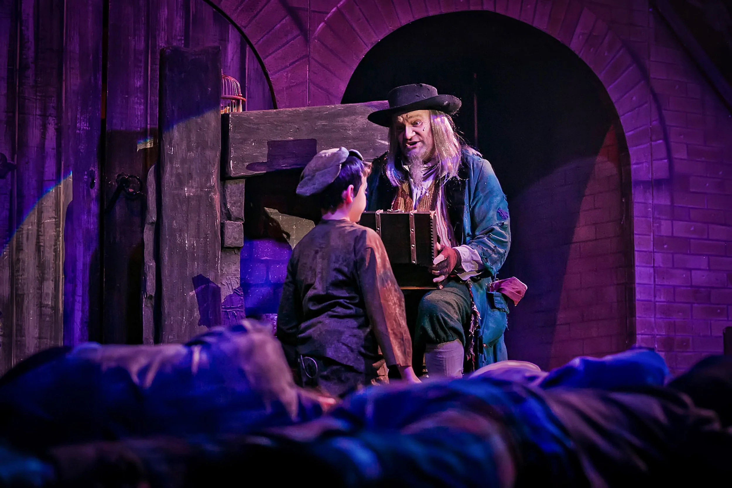 oliver musical stage production photography with lighting and fagen