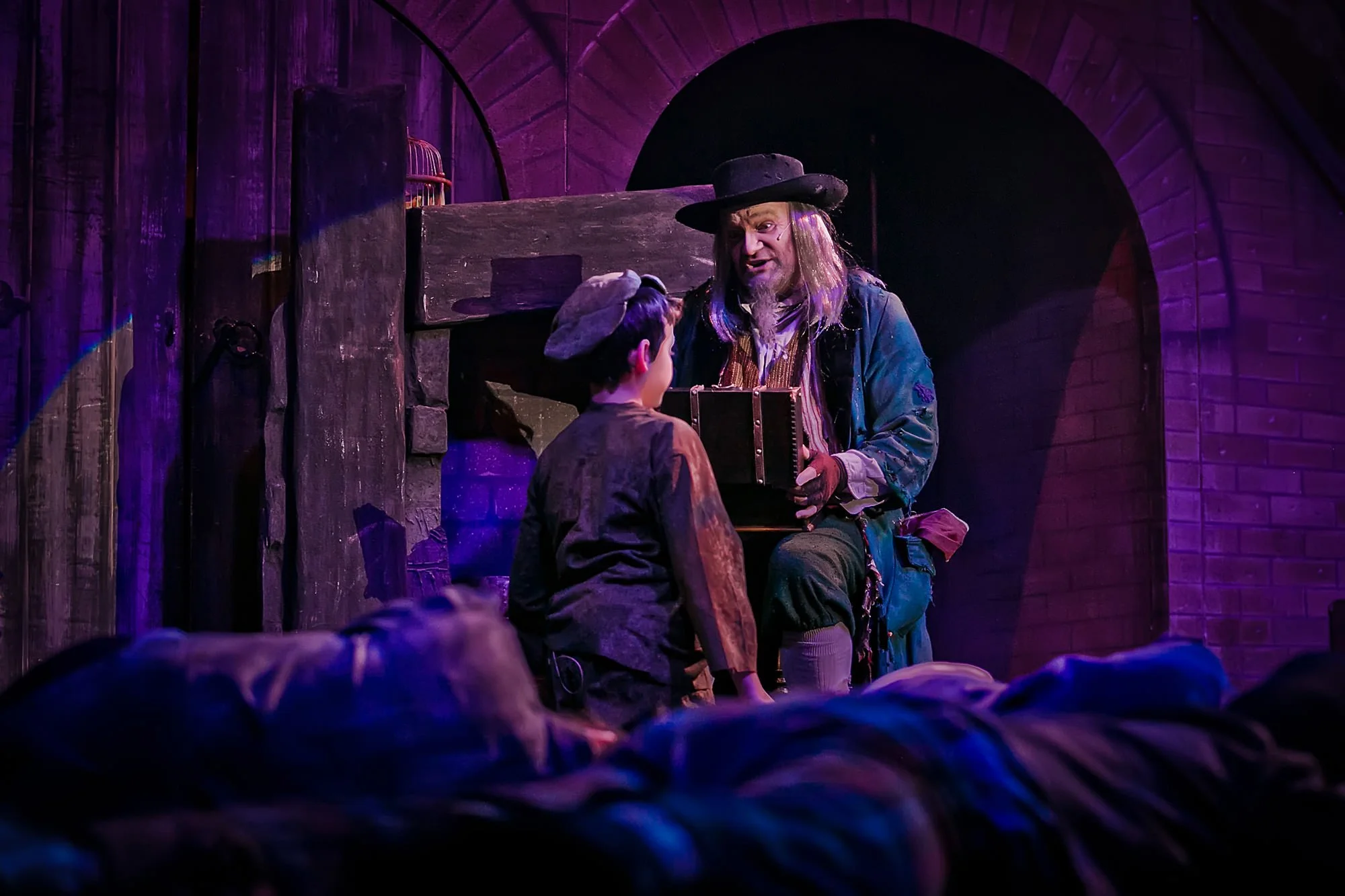 oliver musical stage production photography with lighting and fagen