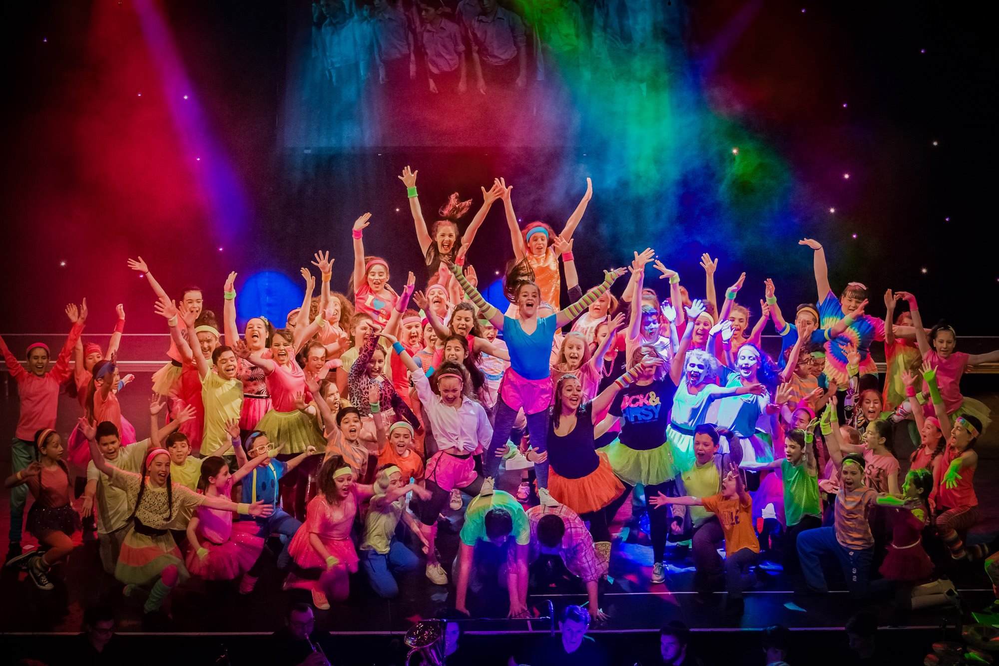 school musical theatre production photography with full chorus