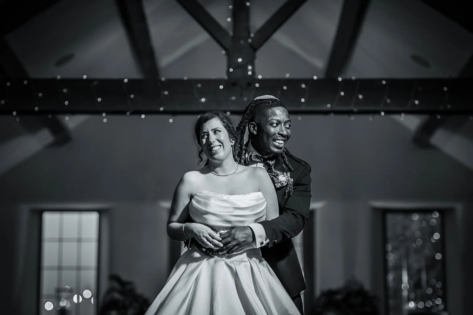 indoor romantic bride groom newlywed couple portrait at heaton house farm in macclesfield