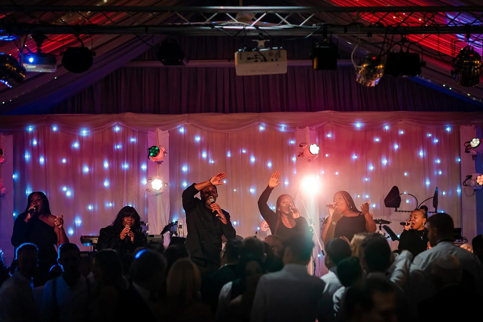 atmospheric dance floor wedding reception at heaton house farm