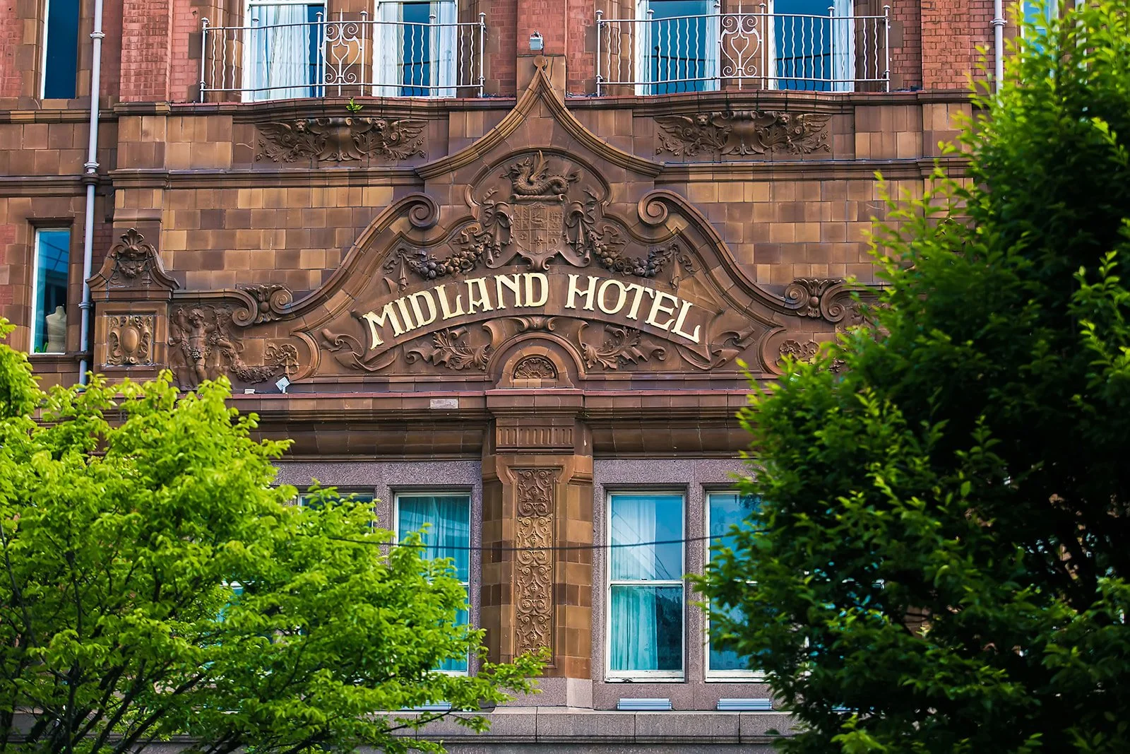 Midland hotel Manchester wedding venue exterior sign