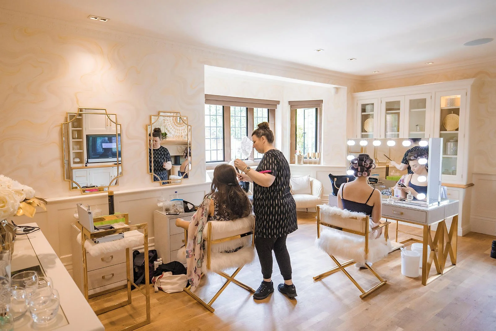wide angle of colshaw hall bride preperation