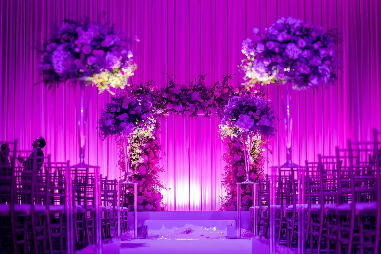 wedding ceremony room set up at manchester deansgate hotel venue