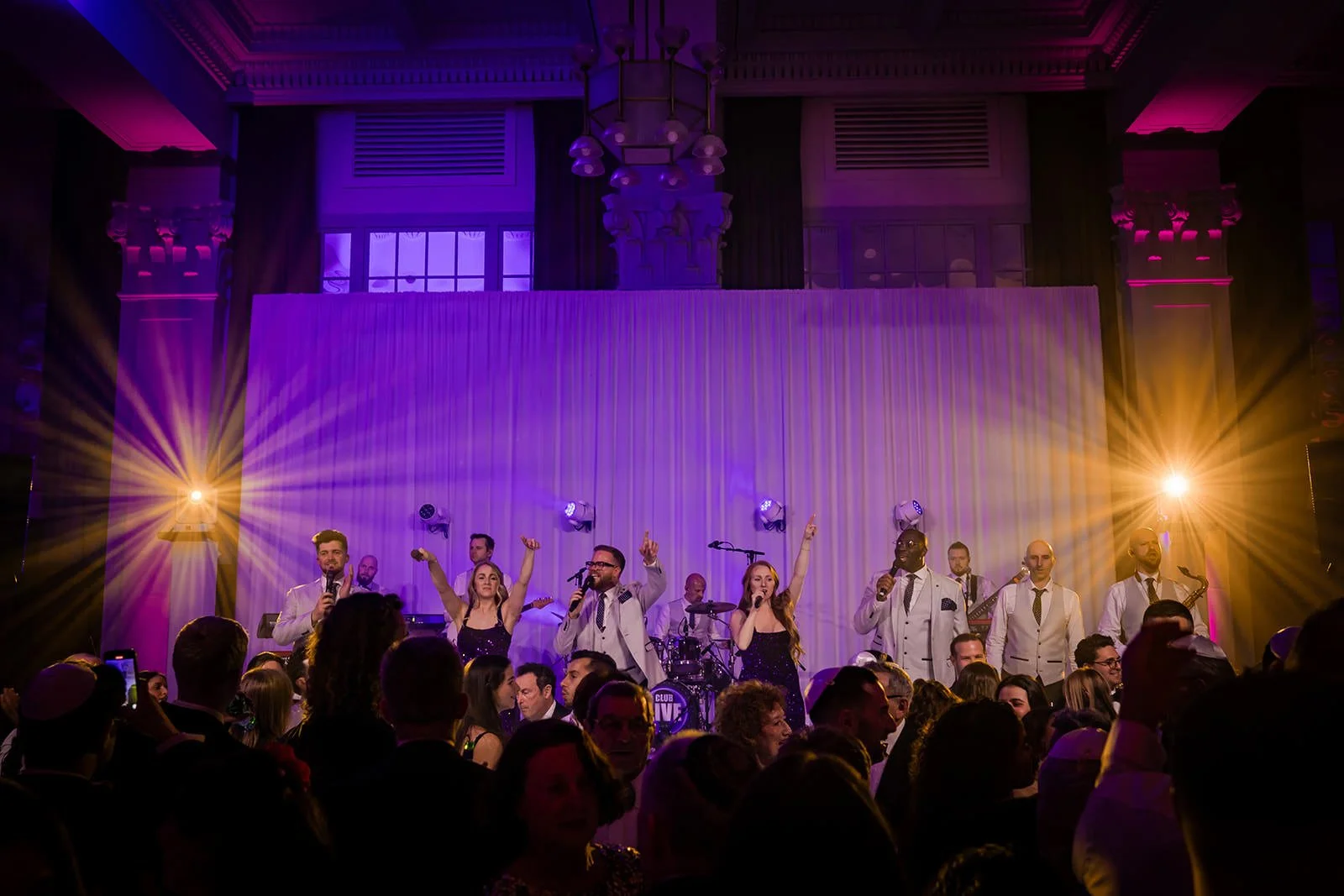 wedding band during reception party dancing at kimpton clocktower manchester