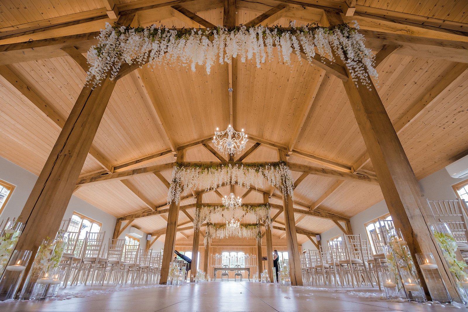 Merrydale Manor wedding reception venue chandeliers hanging florals – wedding photography North West