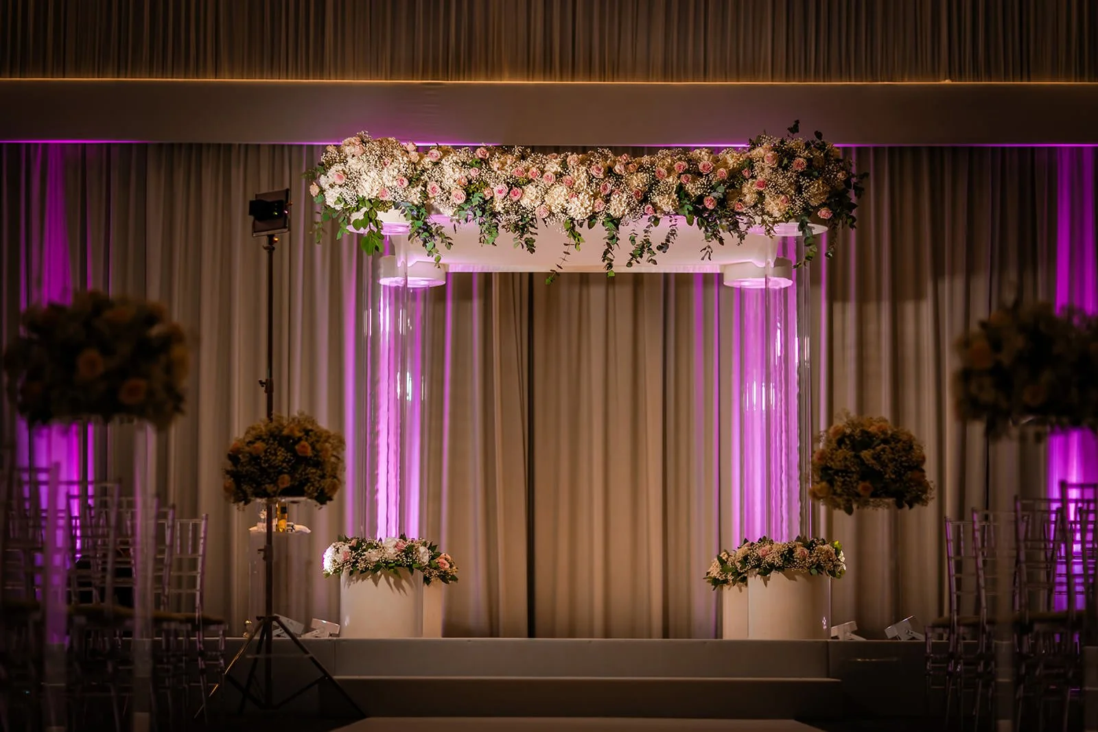 wedding ceremony room set up at manchester deansgate hotel venue
