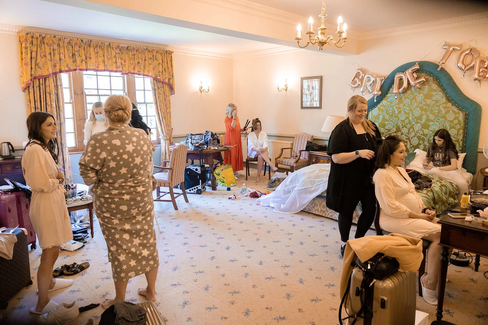 bridal wedding prep at nunsmere hall in cheshire