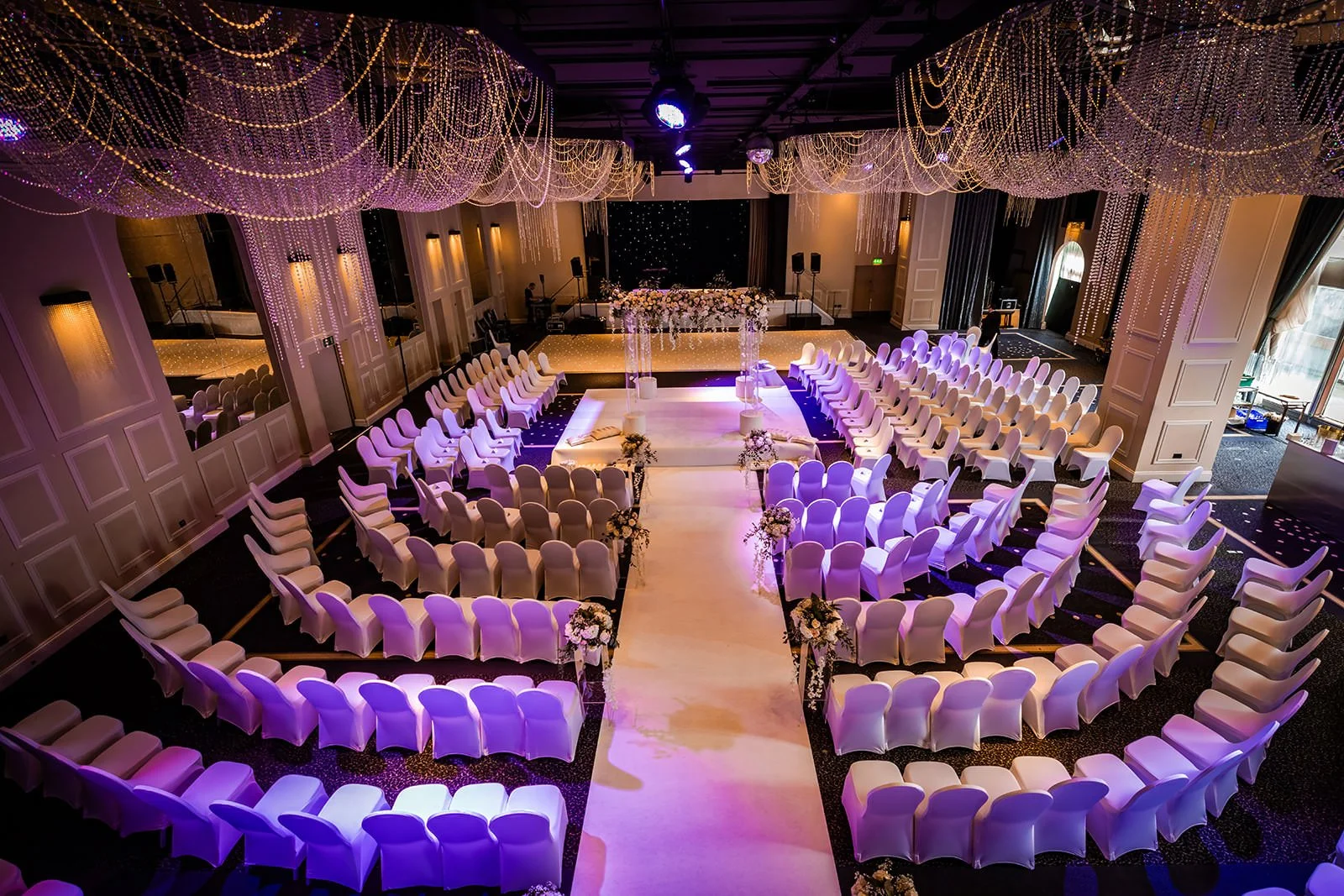 mercure manchester piccadilly hotel international suite wedding ceremony set up from balcony