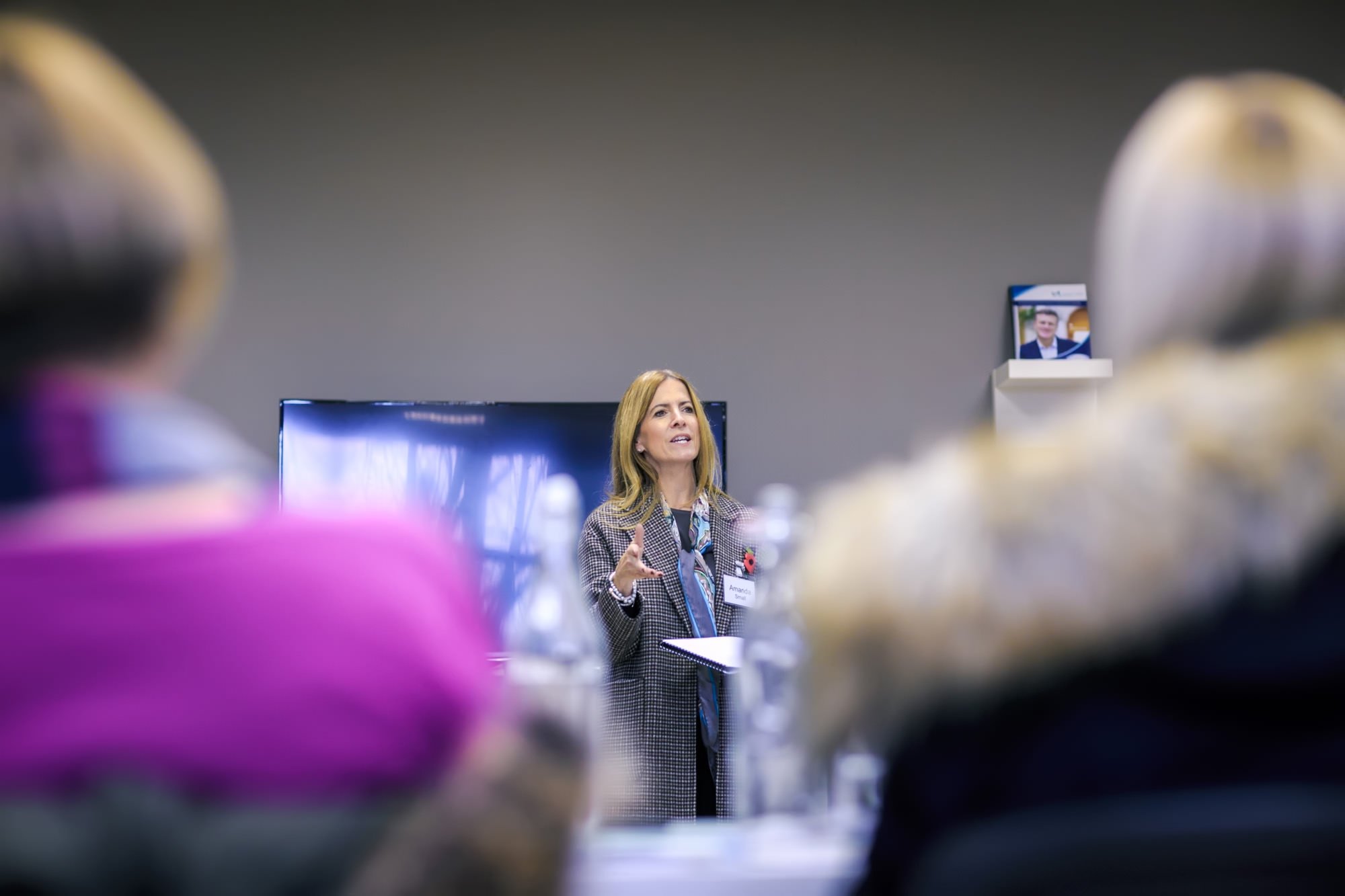 Guest speaker presenting at a corporate seminar