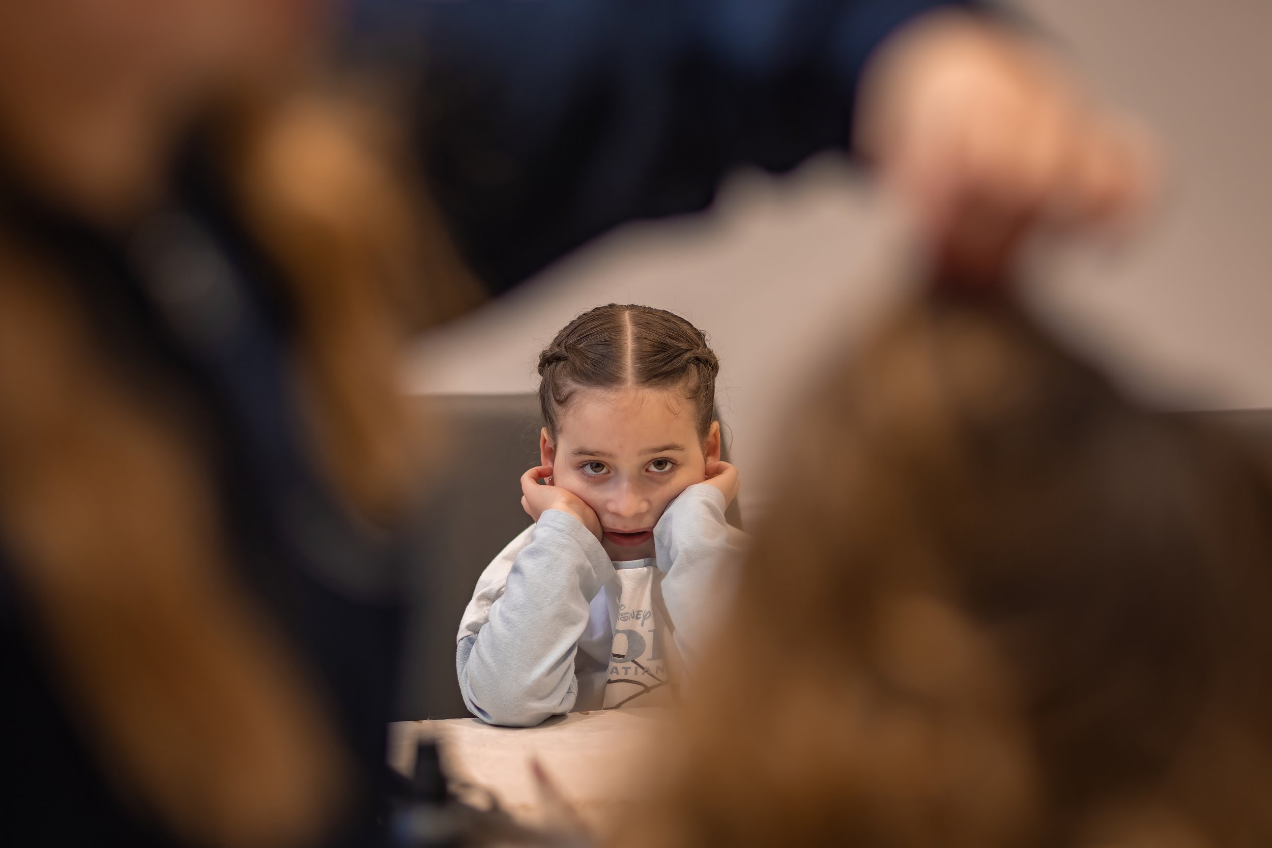 bored young guest during prep at charedi wedding