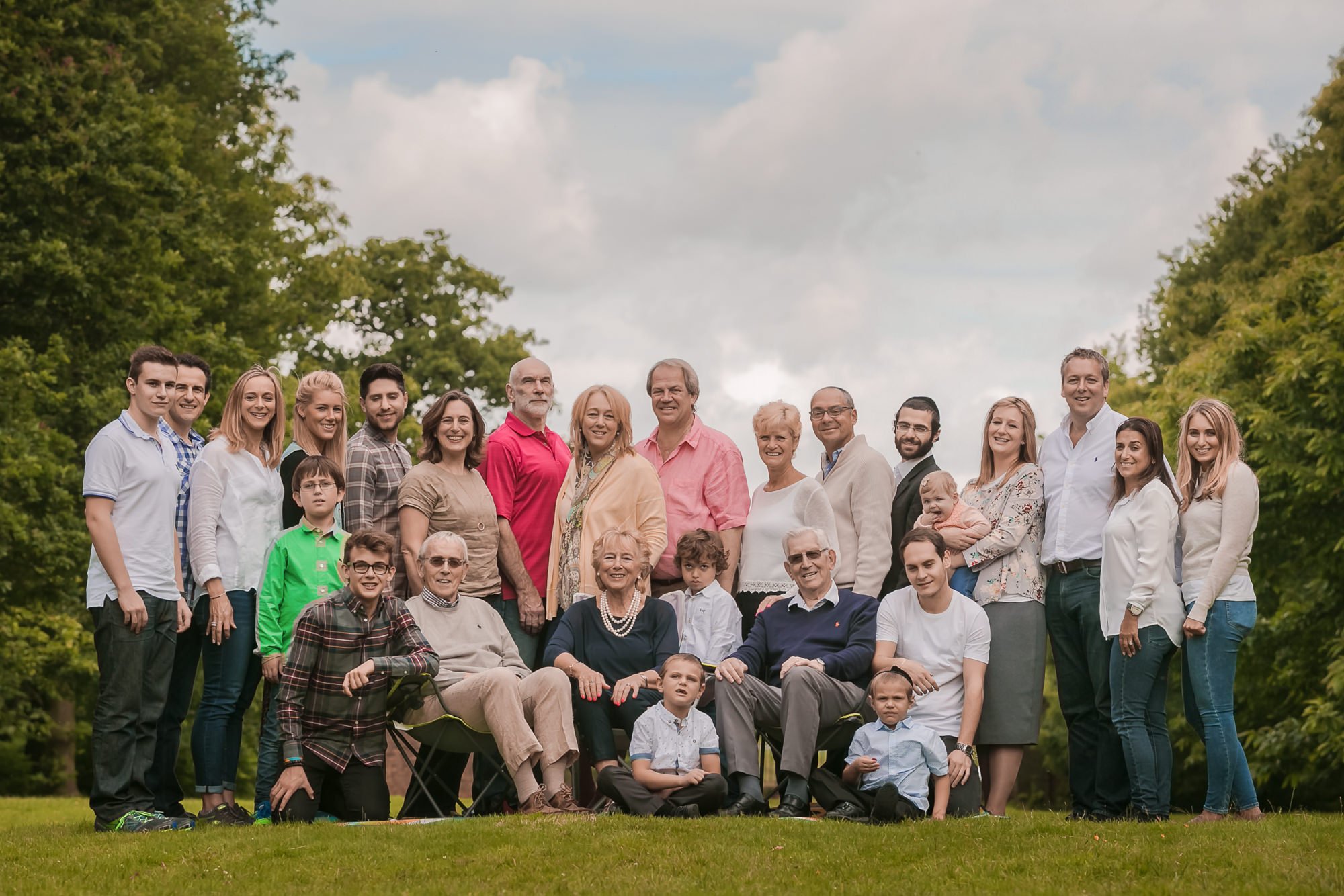 large family portrait in dunham massey manchester