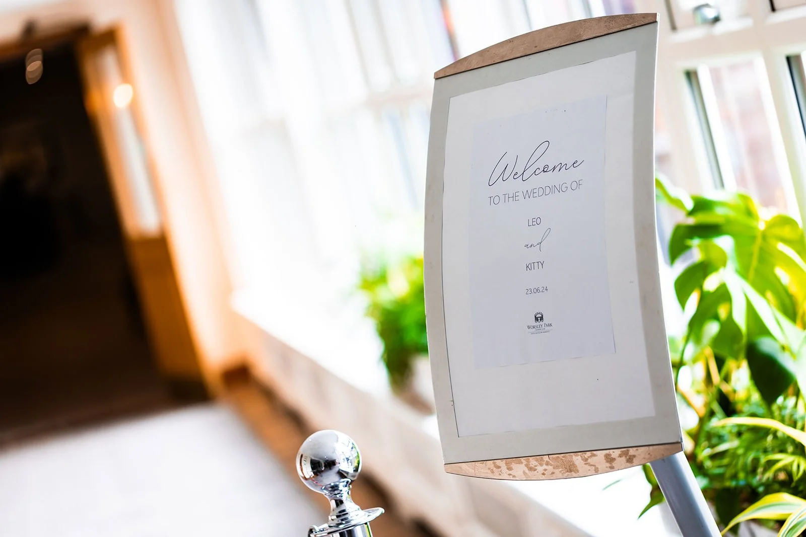 worsley marriott hotel wedding sign