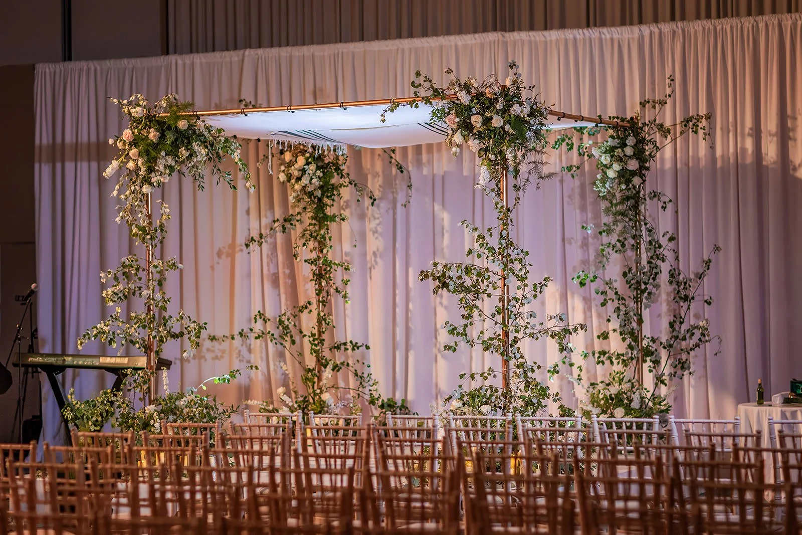 wedding ceremony room set up at manchester deansgate hotel venue