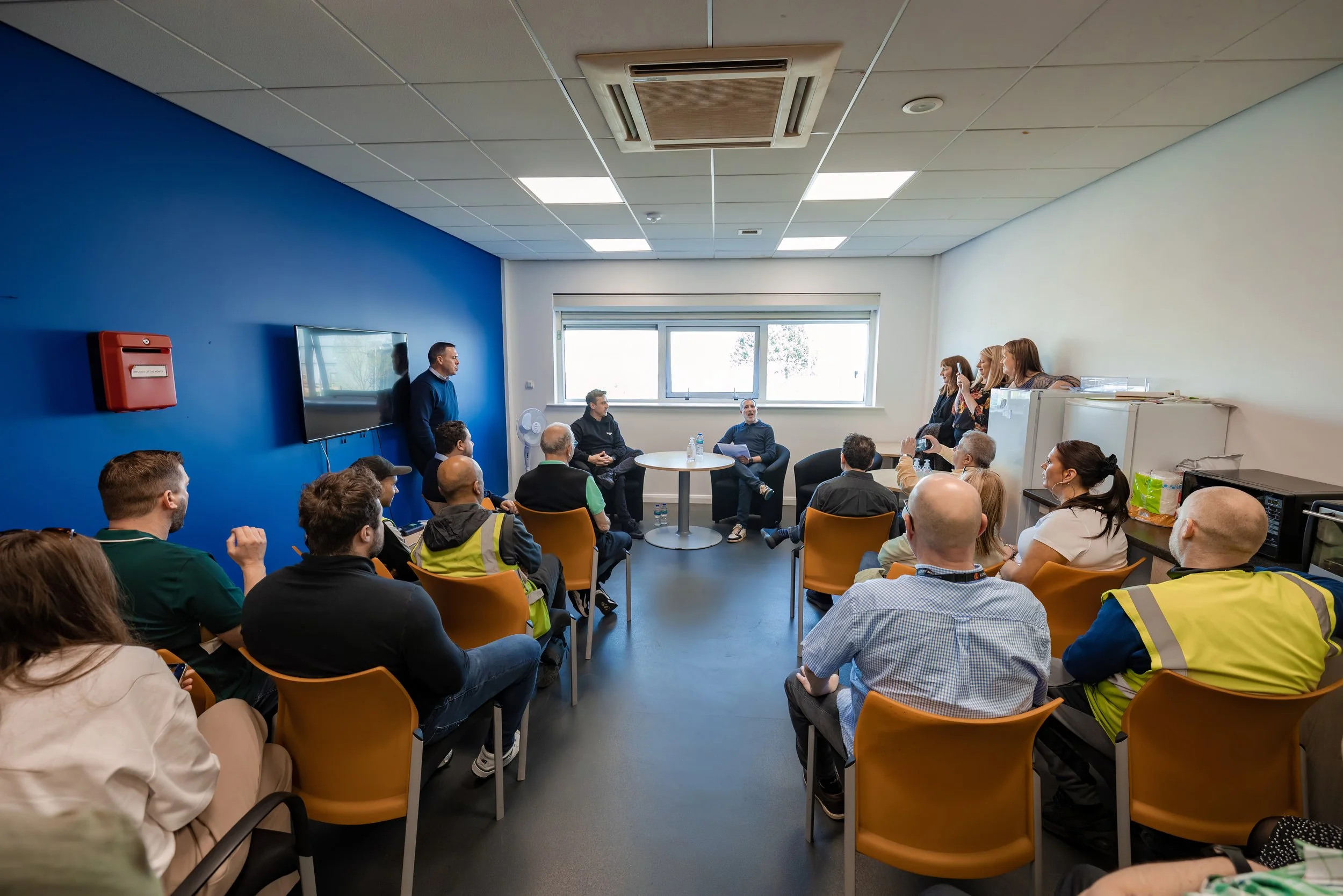 Former Manchester United footballer Gary Neville talking to business in Manchester