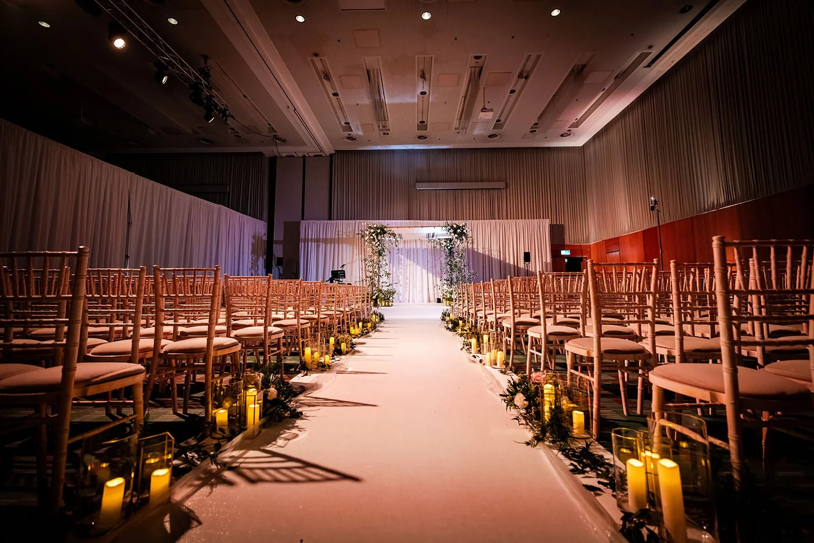 manchester deansgate hotel wedding venue ceremony room set up with candles