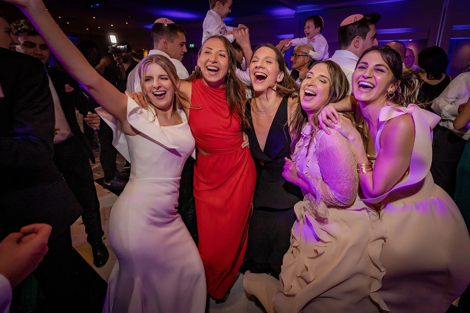 Guests celebrating during evening reception at The Mere Knutsford
