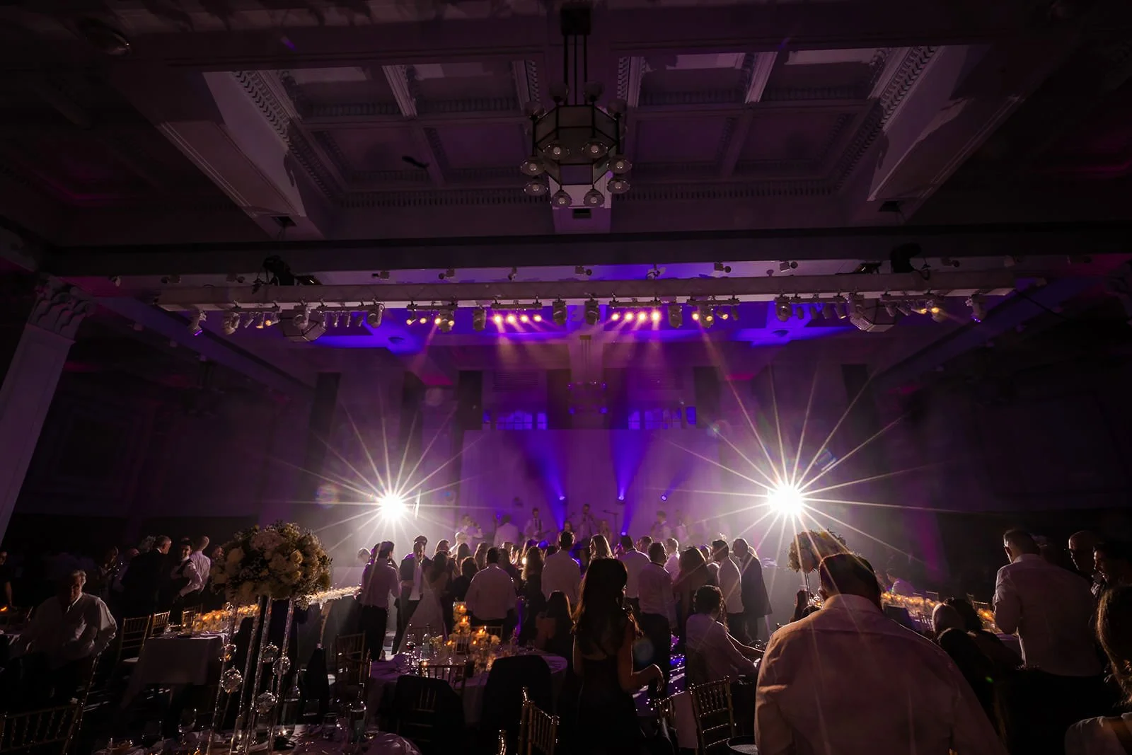 atmospheric wedding reception party dancing at kimpton clocktower manchester