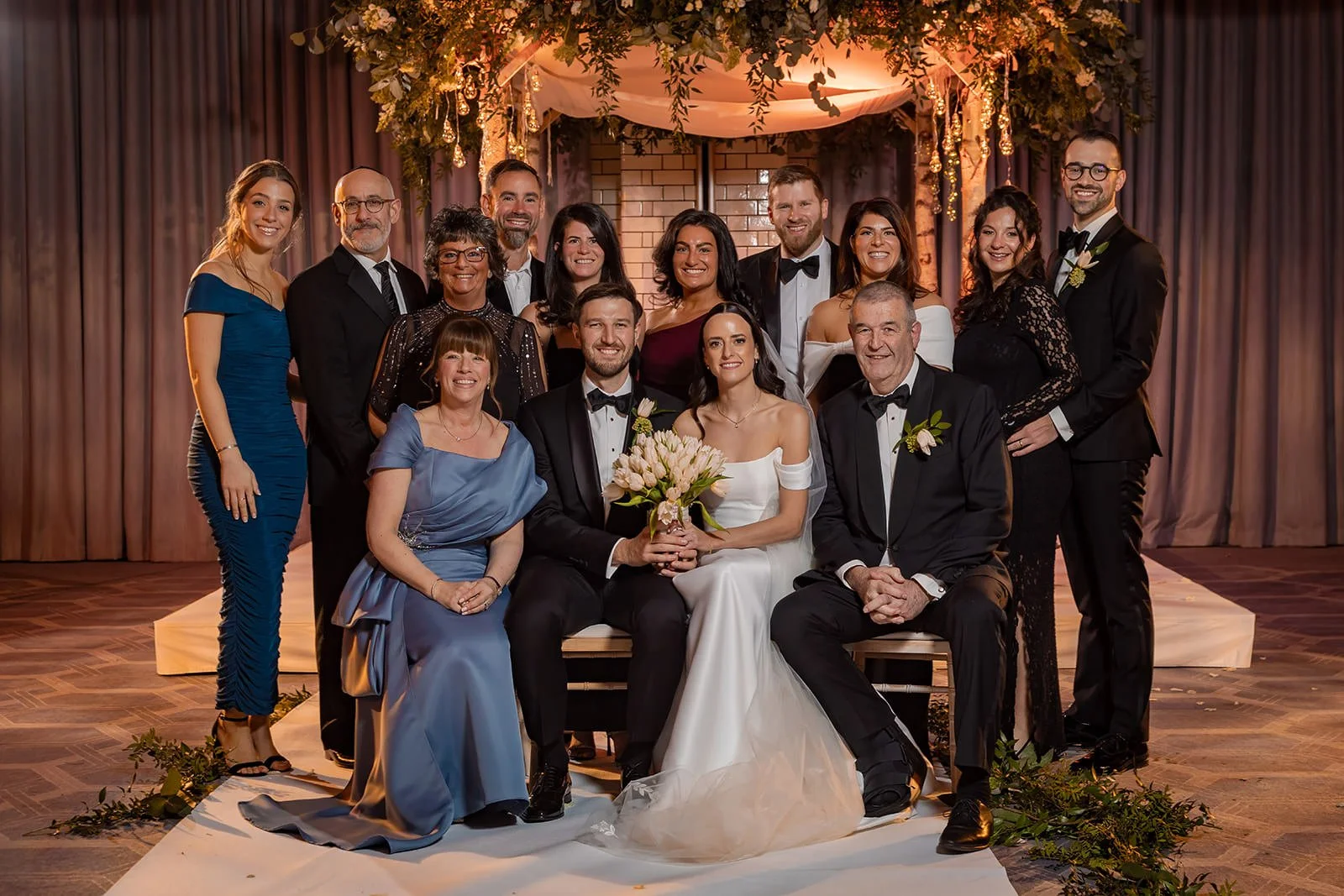 family portrait during wedding at kimpton clocktower manchester