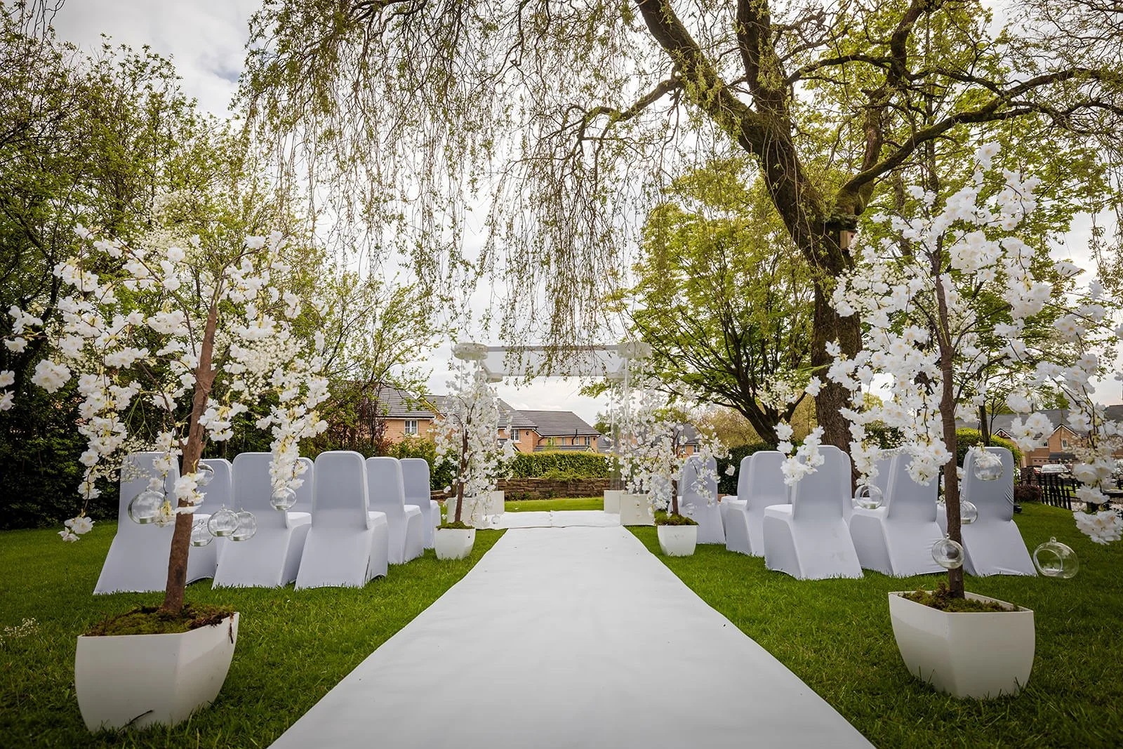 last drop village bolton wedding ceremony outdoor set up