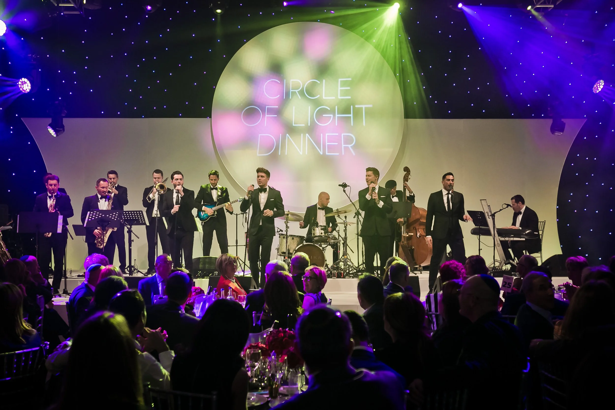 Live band performing at a corporate awards ceremony