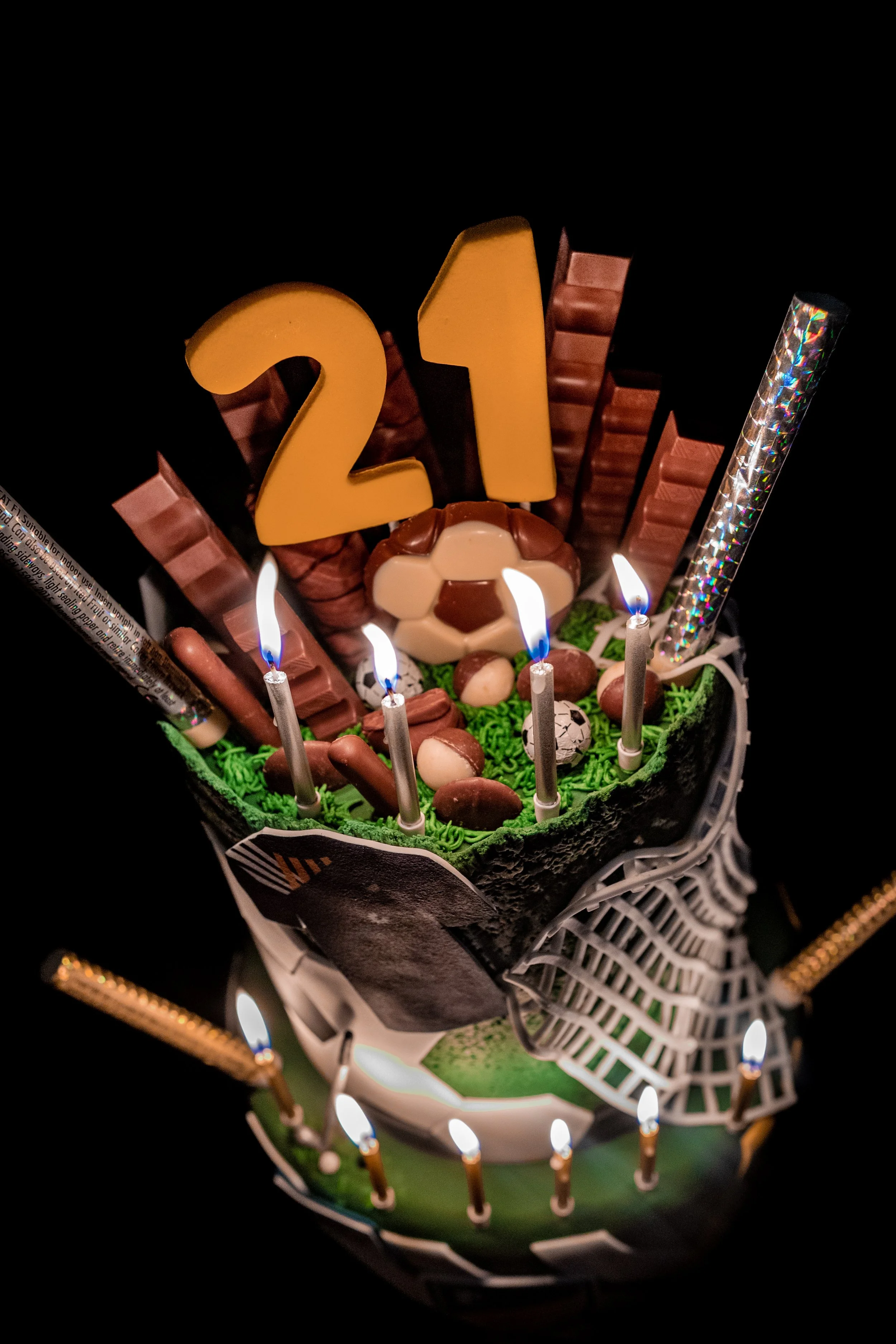 Football themed birthday cake at private party in Leeds