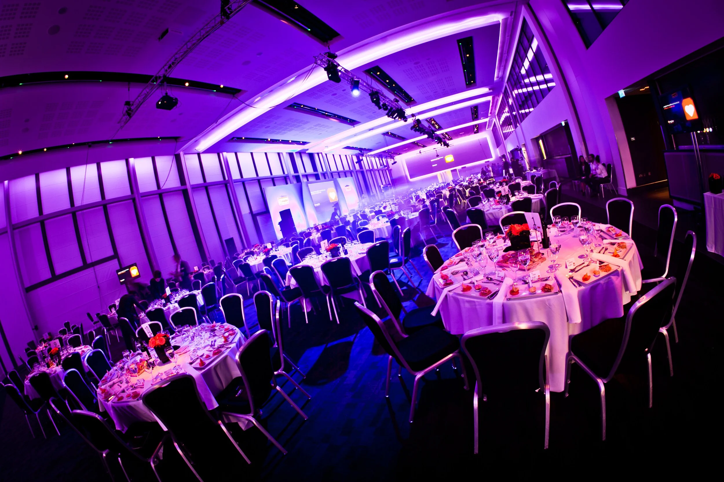 charity dinner set up at manchester deansgate hotel