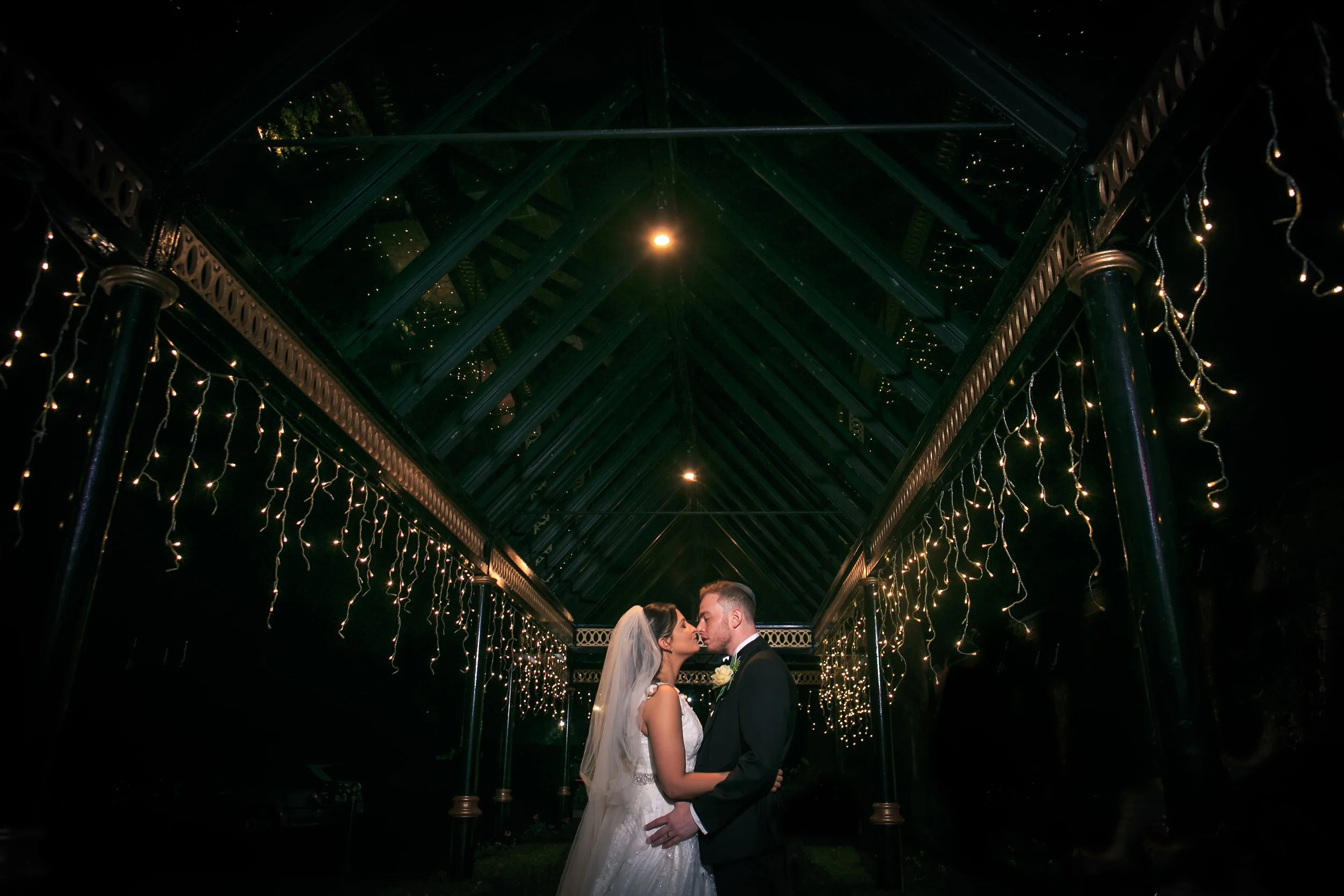 newlywed bride and groom portrait at worsley marriott hotel wedding venue