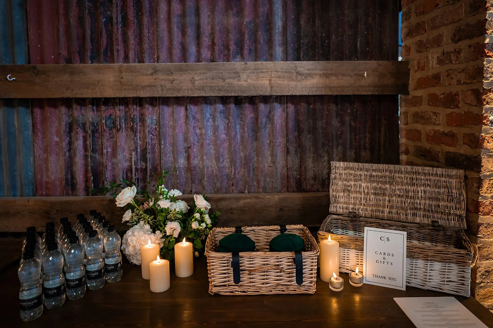 wheelhouse wedding ceremony details at white syke fields venue in yorkshire