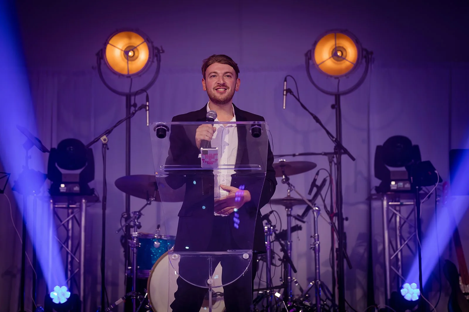 groom speech during evening wedding reception at nunsmere hall in cheshire