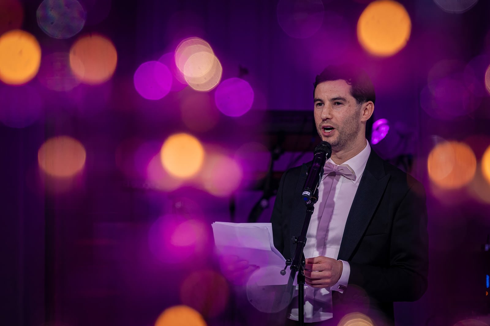 best man speech during reception party at kimpton clocktower wedding venue