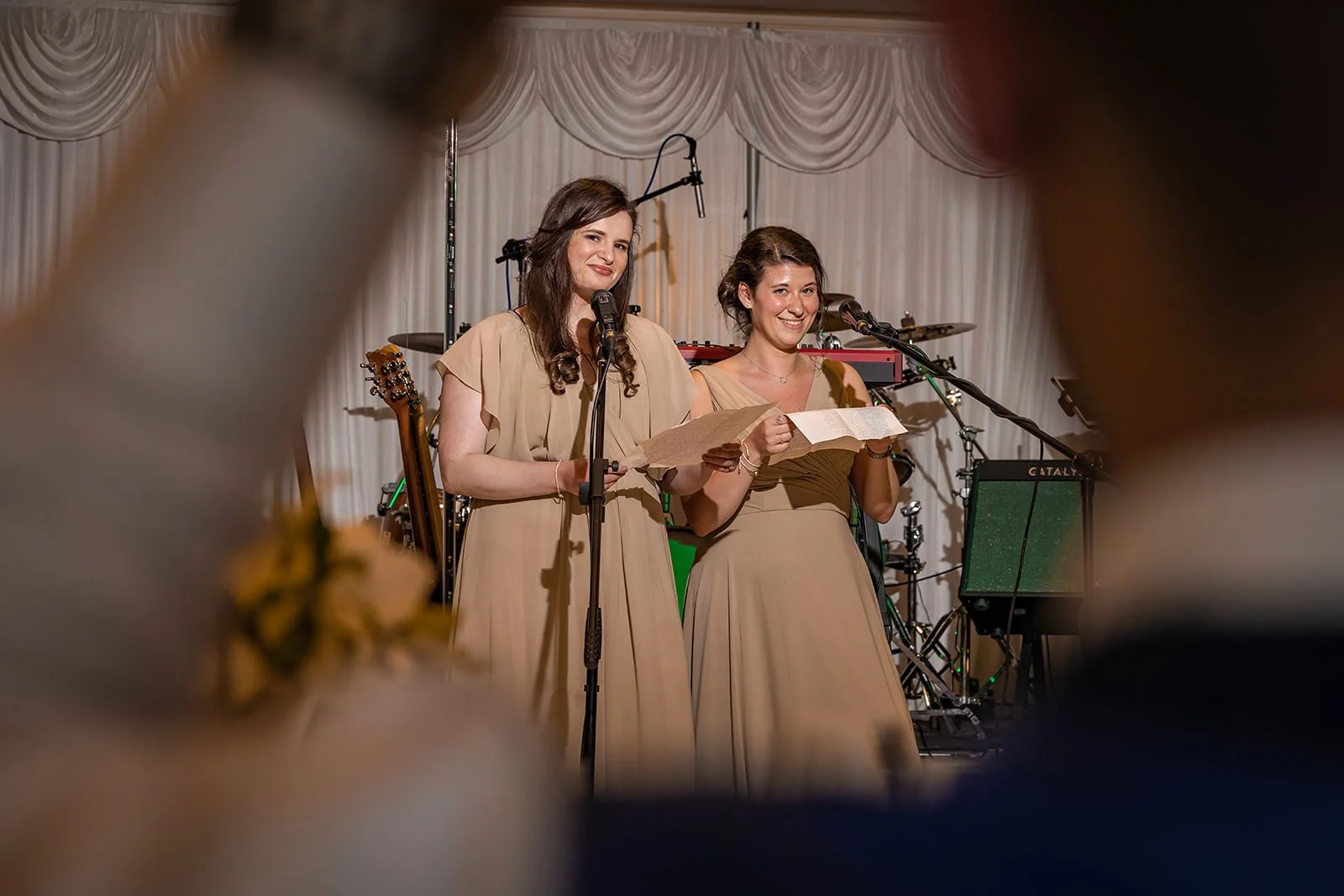 bridesmaids wedding speech during reception at worsley marriott hotel