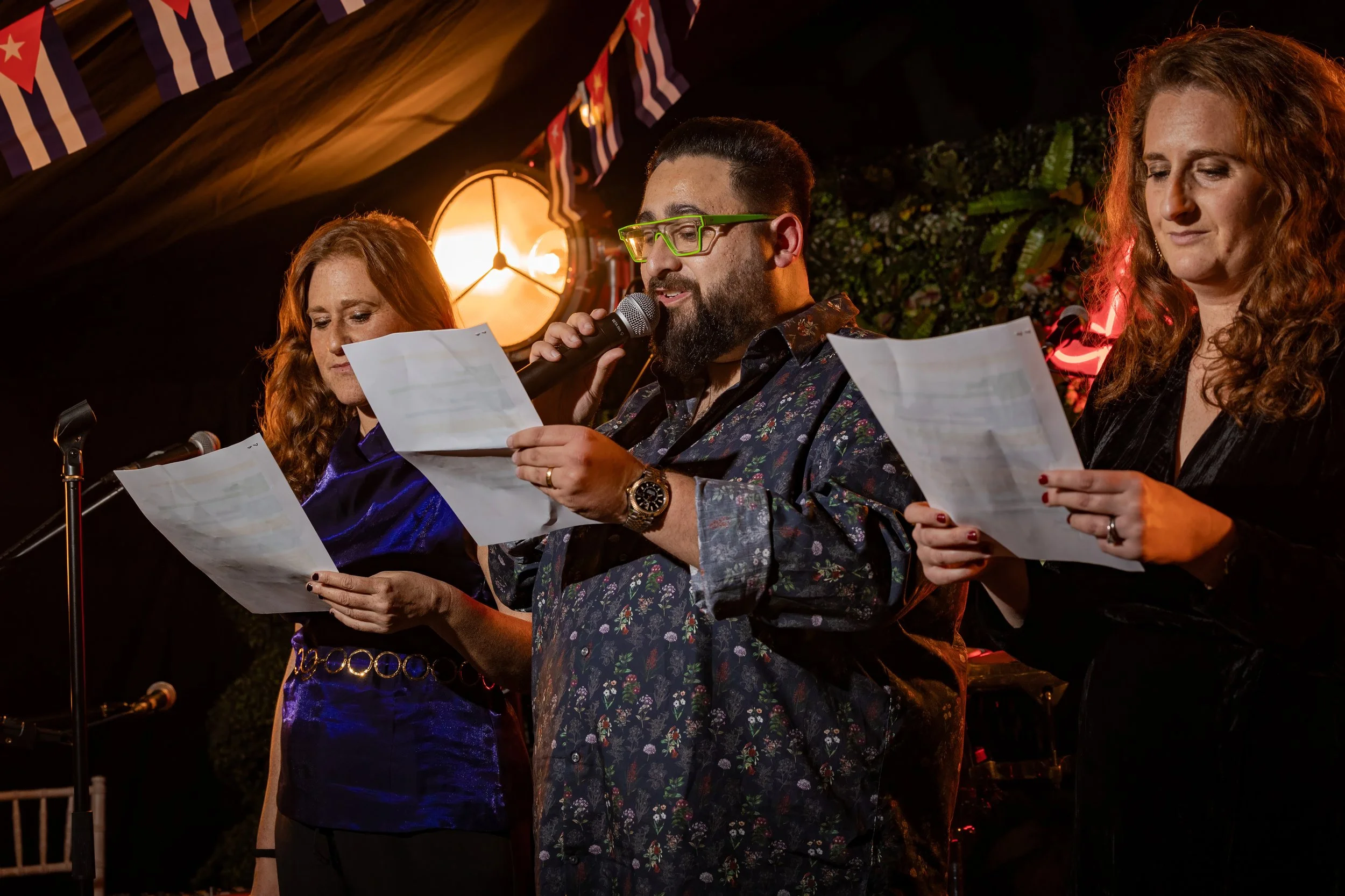 siblings give a speech at private birthday party in Prestwich