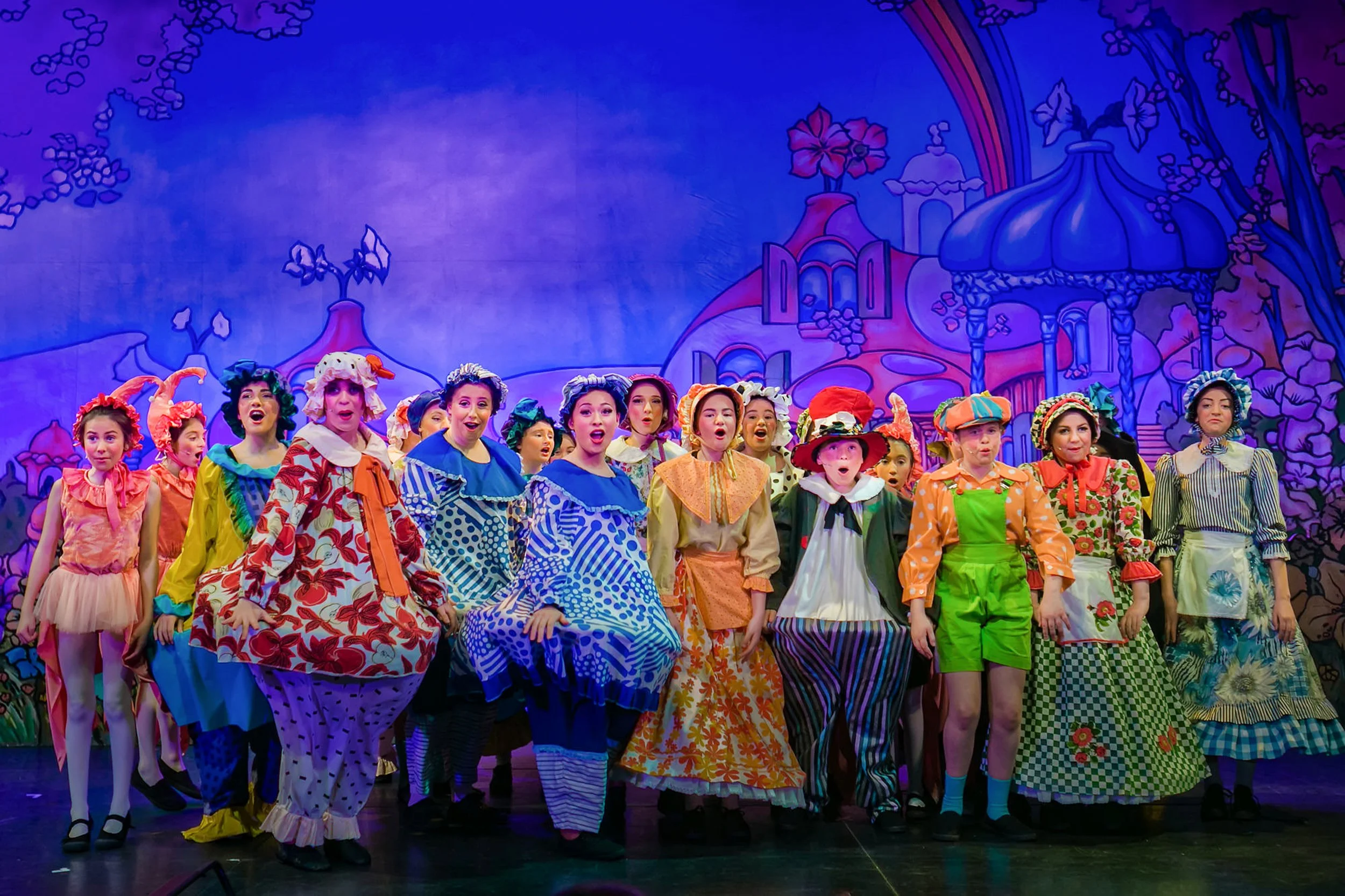 wizard of oz chorus performance on stage musical theatre production photography