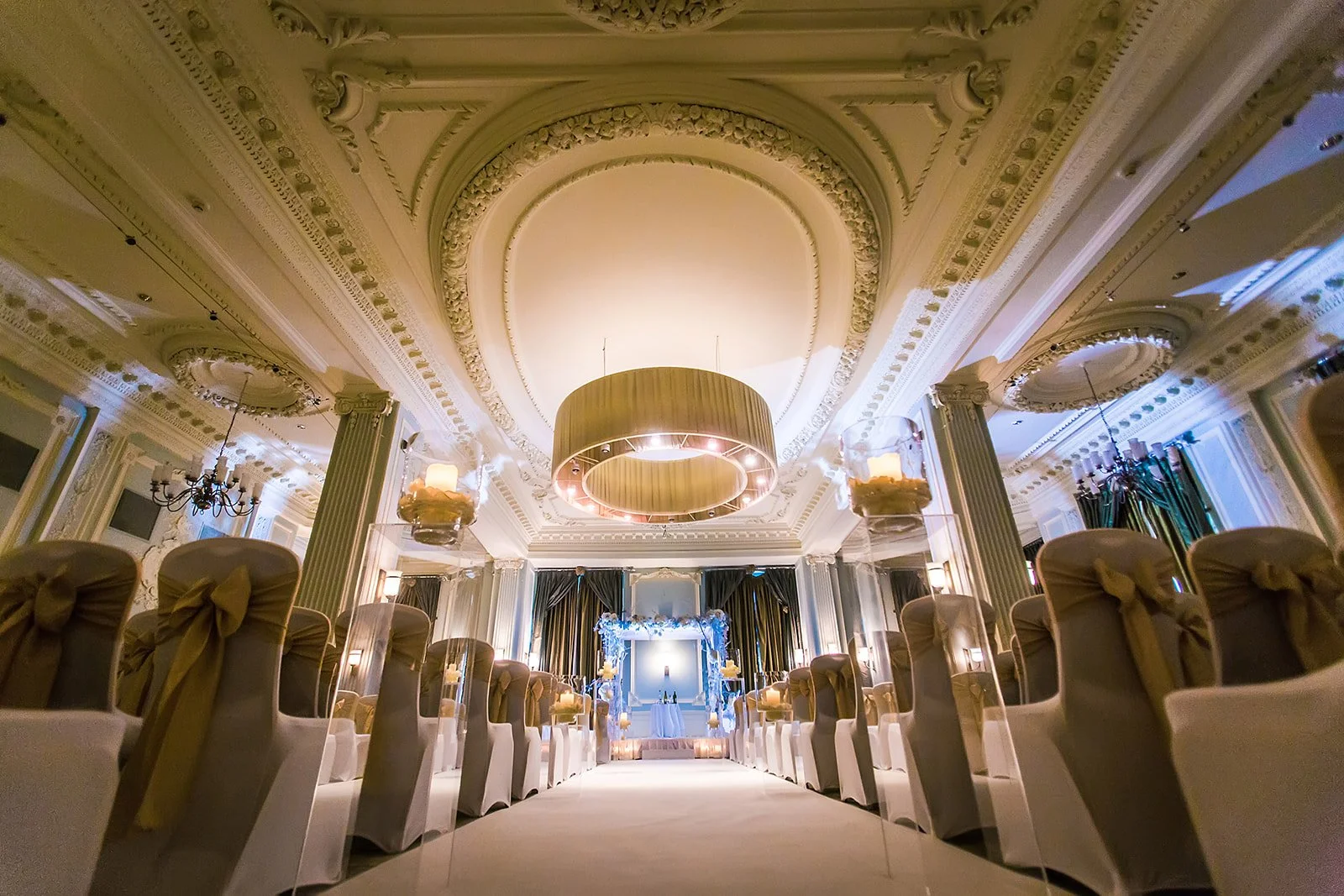 midland hotel manchester trafford room wedding ceremony set up