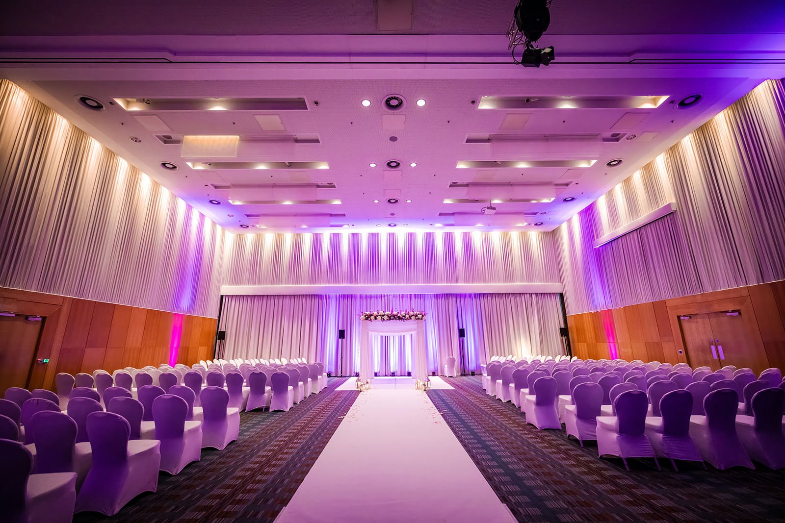 wedding ceremony room set up at manchester deansgate hotel venue