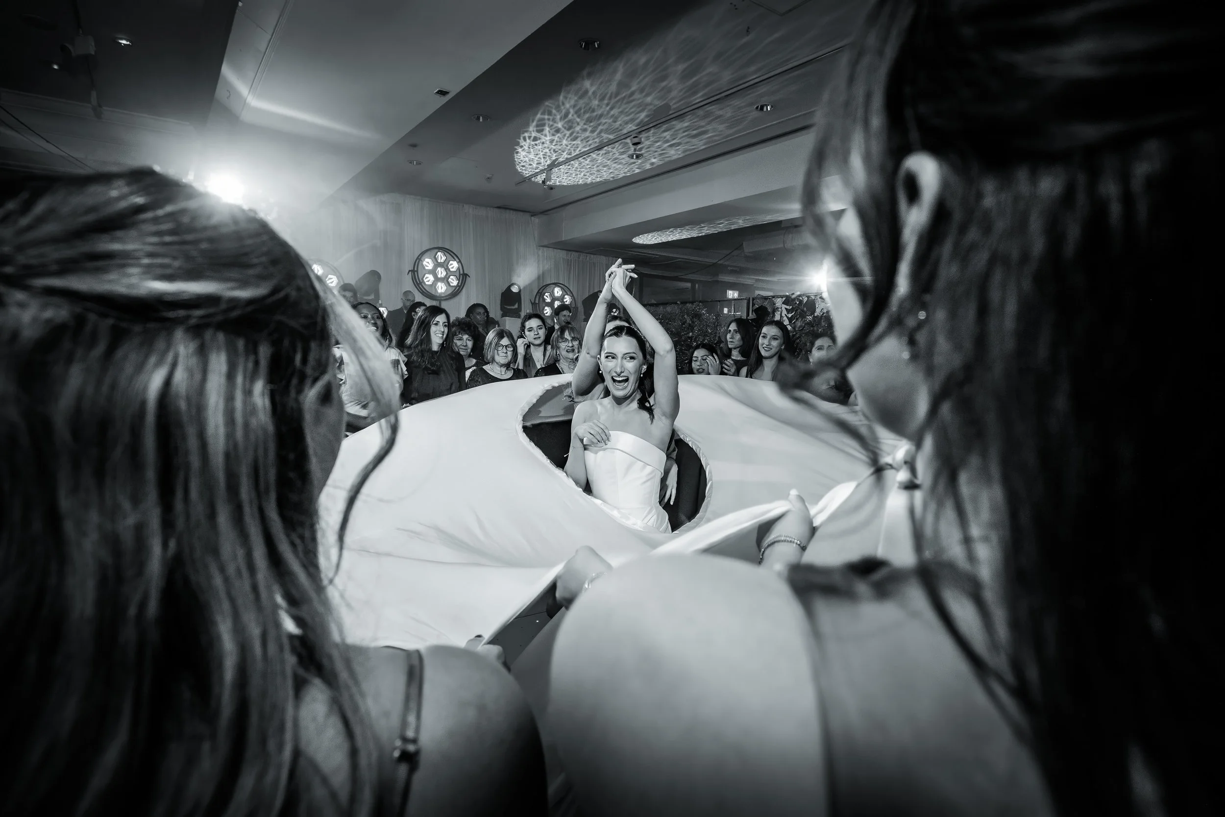 bride having fun on dance floor at midland hotel