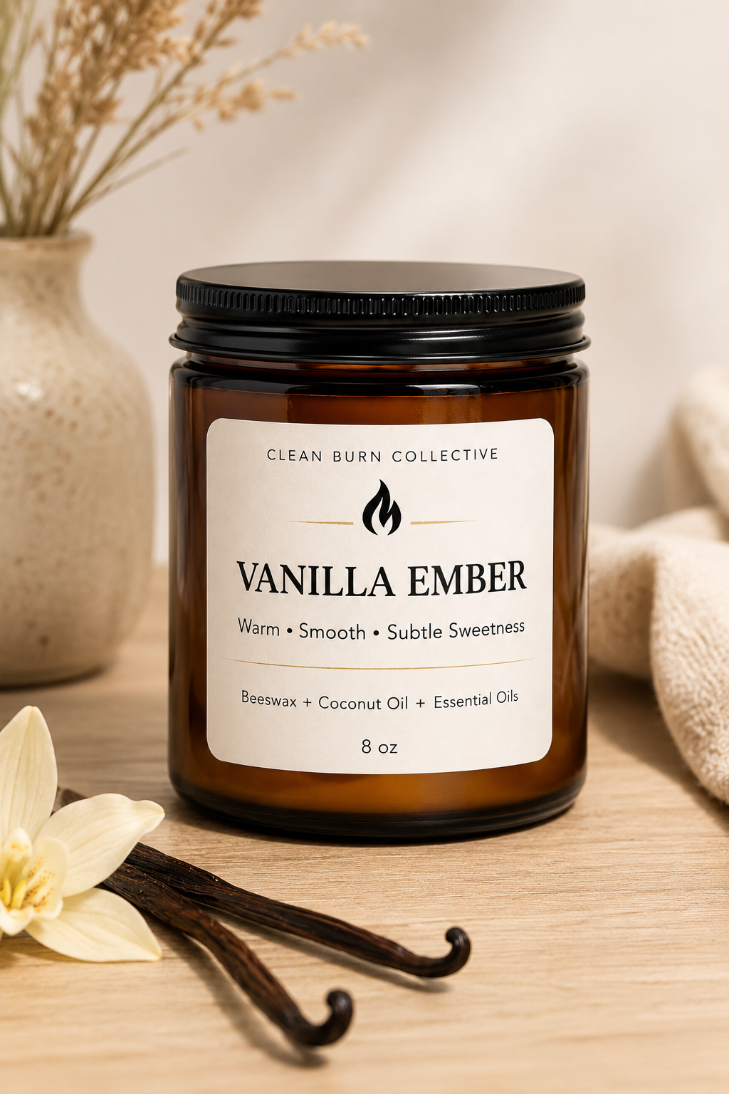 Vanilla Ember Beeswax Candle